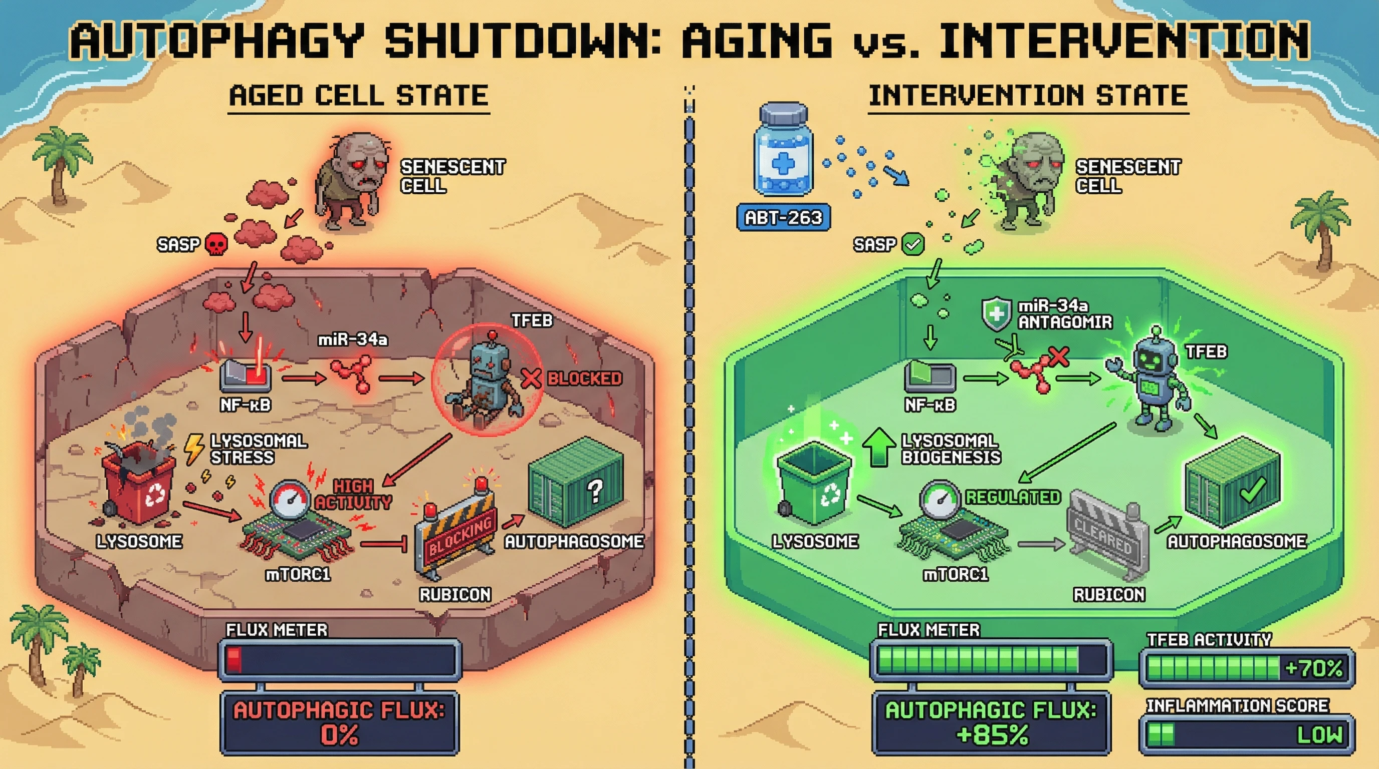 Infographic for: Active Autophagy Suppression as a Lysosomal Stress‑Feedback Loop in Aging