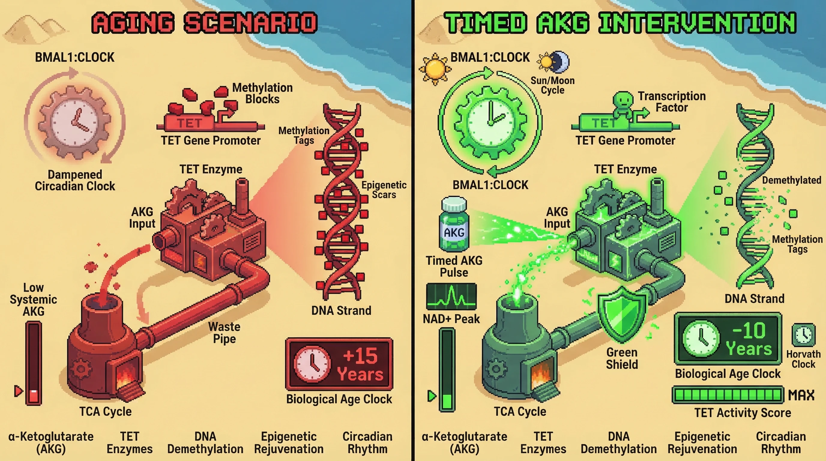 Infographic for: The Circadian TET-Gate: Does Temporal AKG Availability Govern Epigenetic Fidelity?