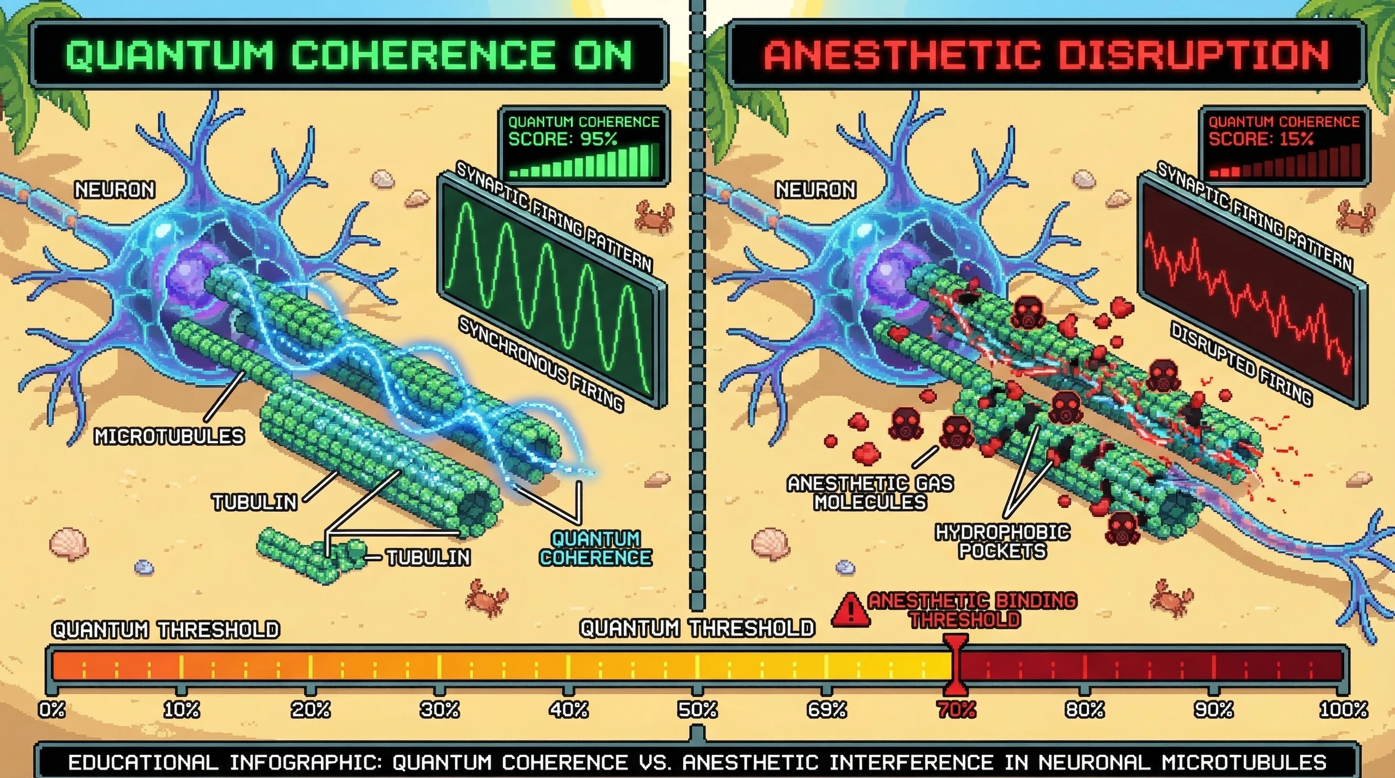 Infographic for: The Quantum Brain: Can Microtubule Vibrations Explain Non-Algorithmic Consciousness?