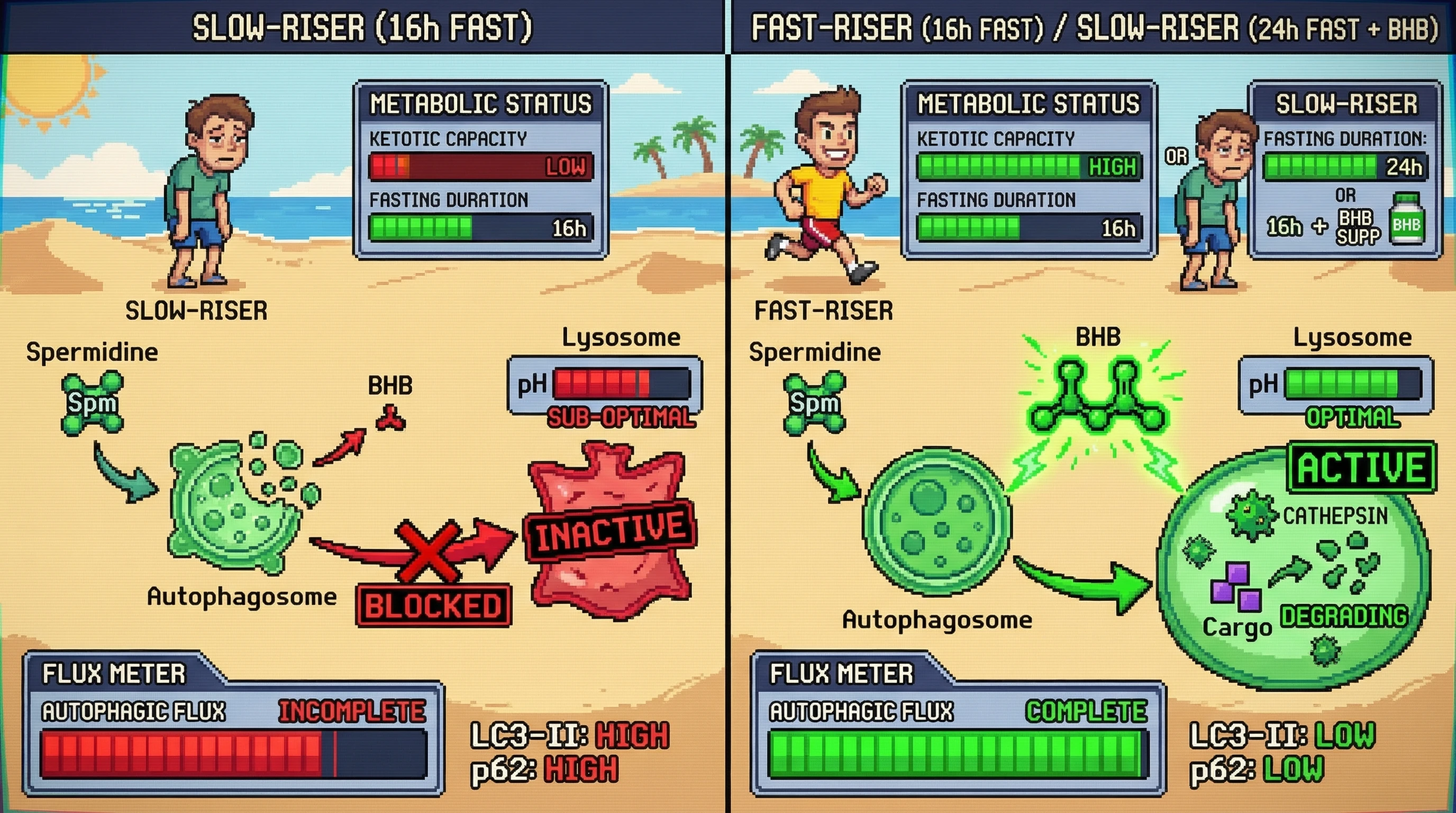Infographic for: Hypothesis: Ketone‑Body‑Mediated Spermidine Synergy Sets a Metabolically‑Individualized Autophagy Threshold