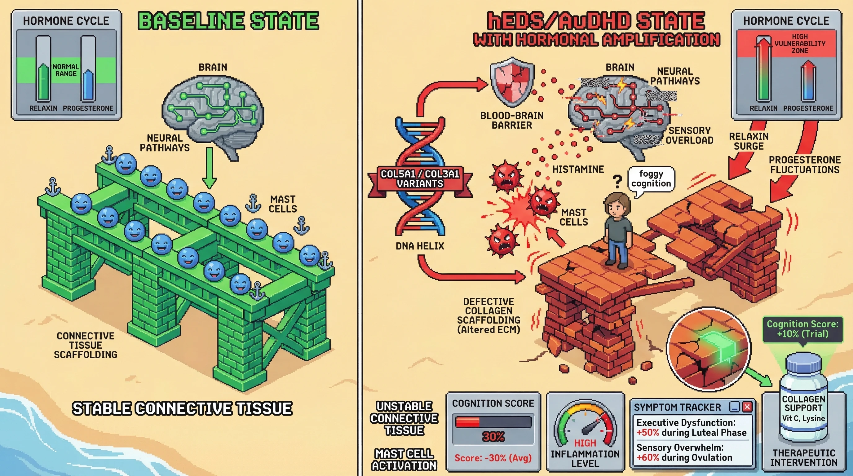 Infographic for: The Collagen-Cognition Connection: Why EDS and AuDHD Share More Than We Thought