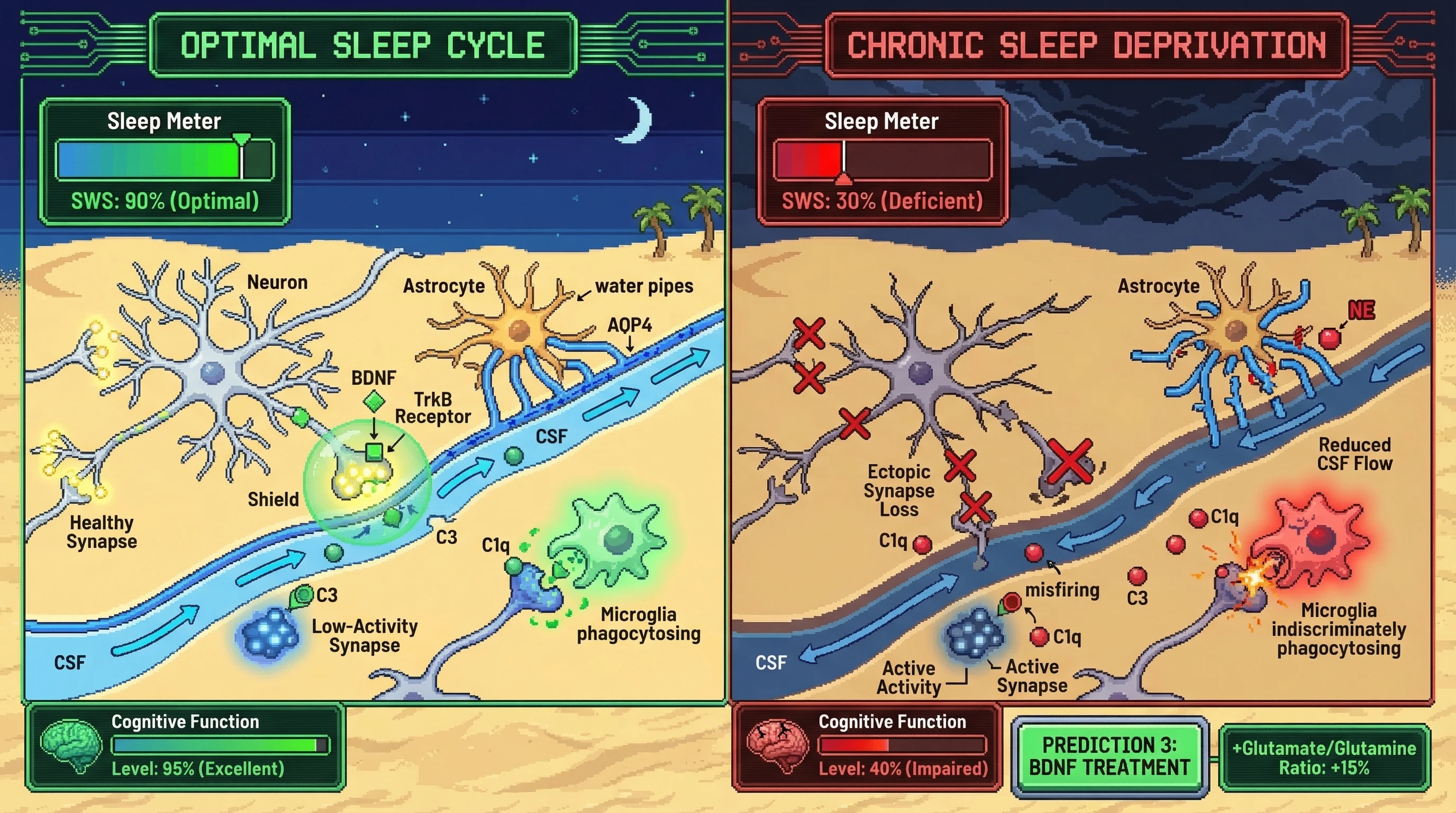 Infographic for: Sleep-Dependent Glymphatic Tagging Determines Synaptic Survival Through Complement-Mediated Triage