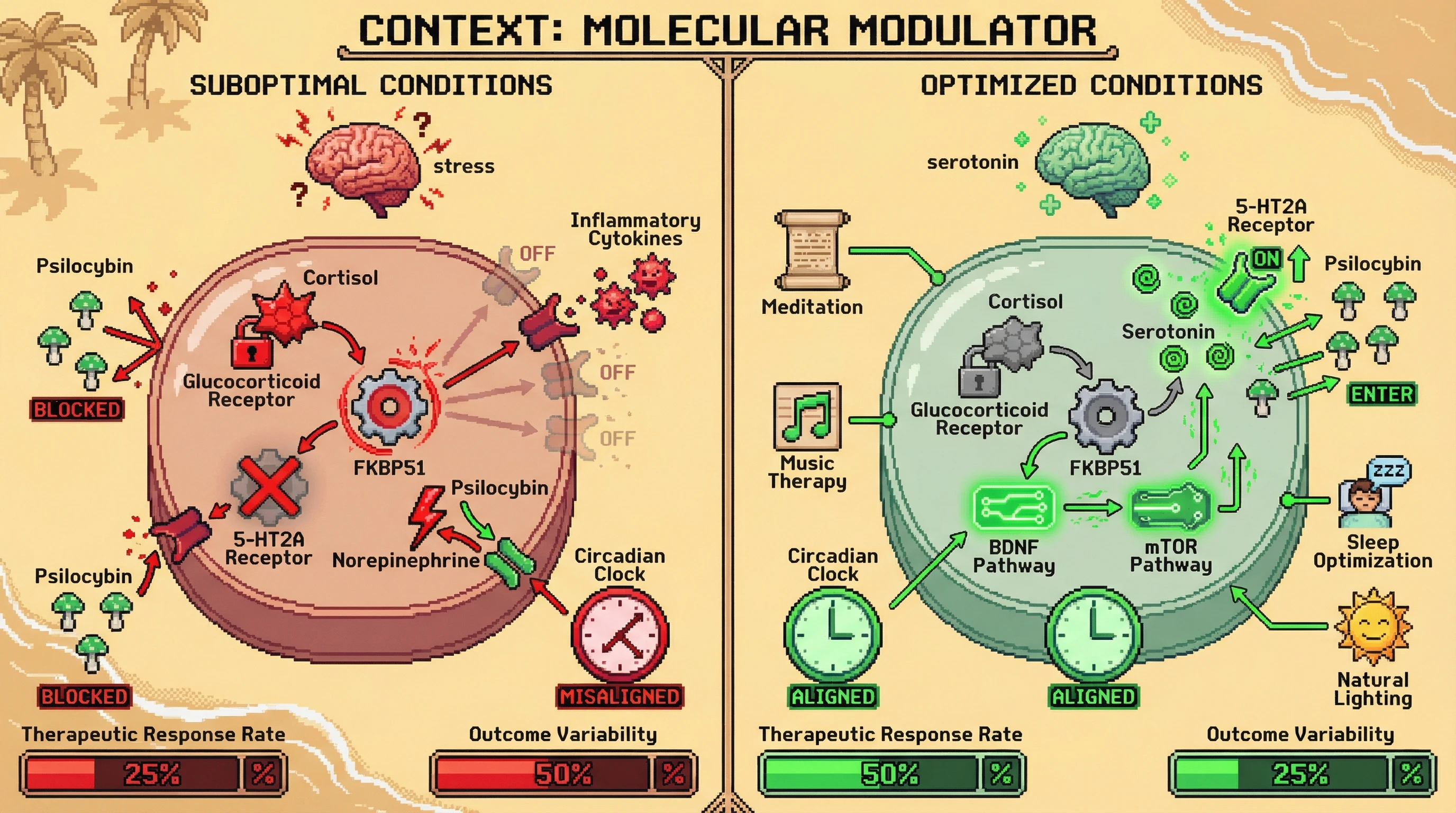 Infographic for: Set and Setting Are Molecular Modulators, Not Psychological Confounds—Context Controls Cellular Access