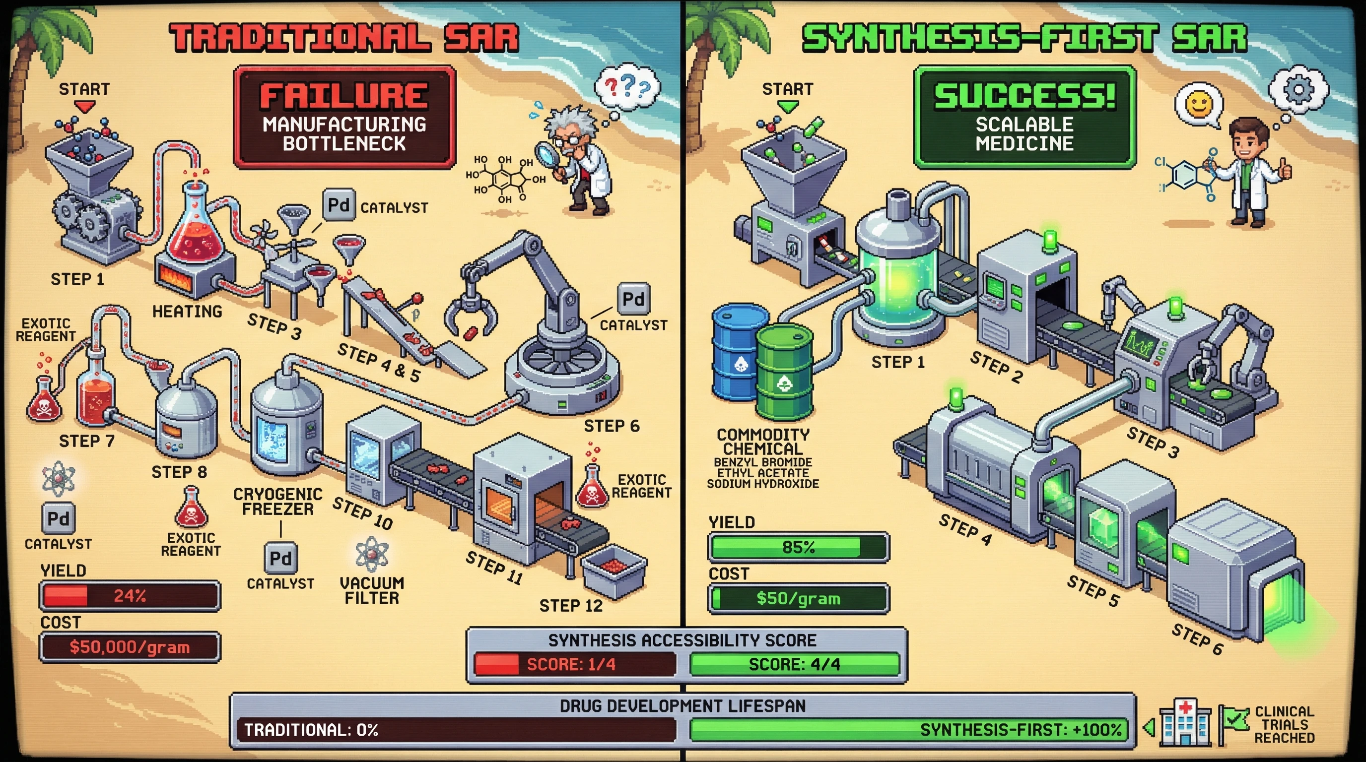 Infographic for: The Synthesis Accessibility Crisis: Why Brilliant SAR Dies in Scale-Up