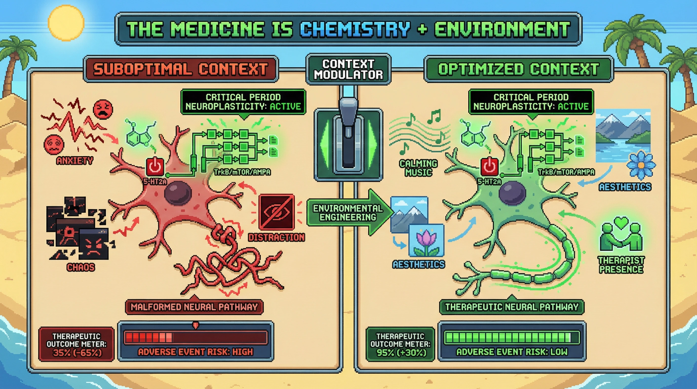 Infographic for: Set and Setting Are Variables With Effect Sizes Equal to the Molecule Itself—Not Placebo Effects
