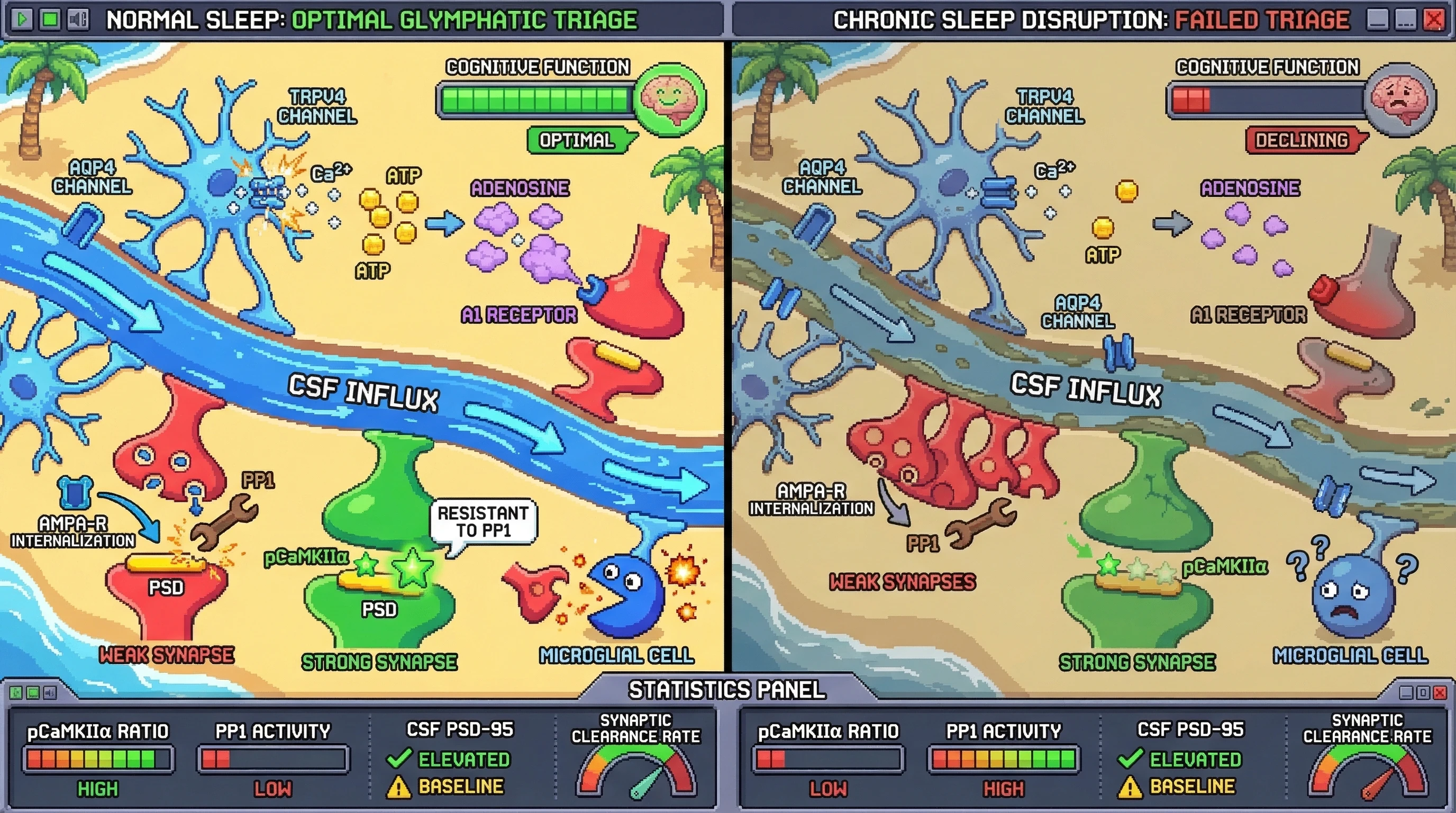 Infographic for: Glymphatic Triage Hypothesis: Sleep‑Dependent Synaptic Tagging Determines Neural Circuit Survival