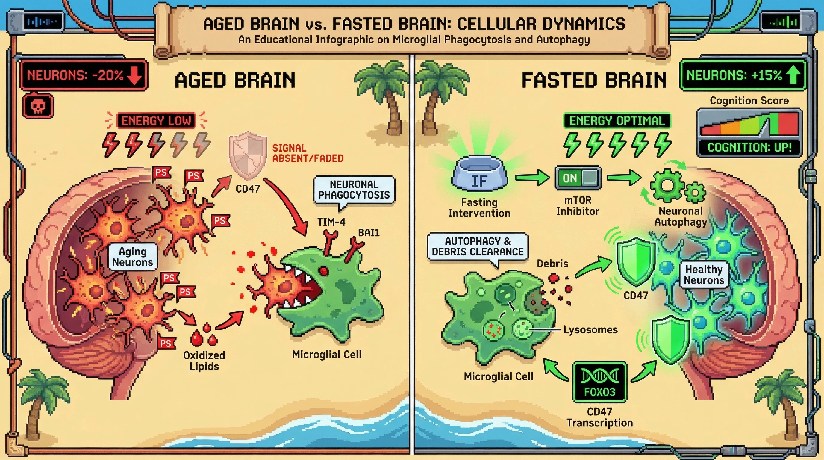 Infographic for: Activity-Dependent Neuronal Phagocytosis as an Adaptive Response to Energetic Decline in the Aging Brain