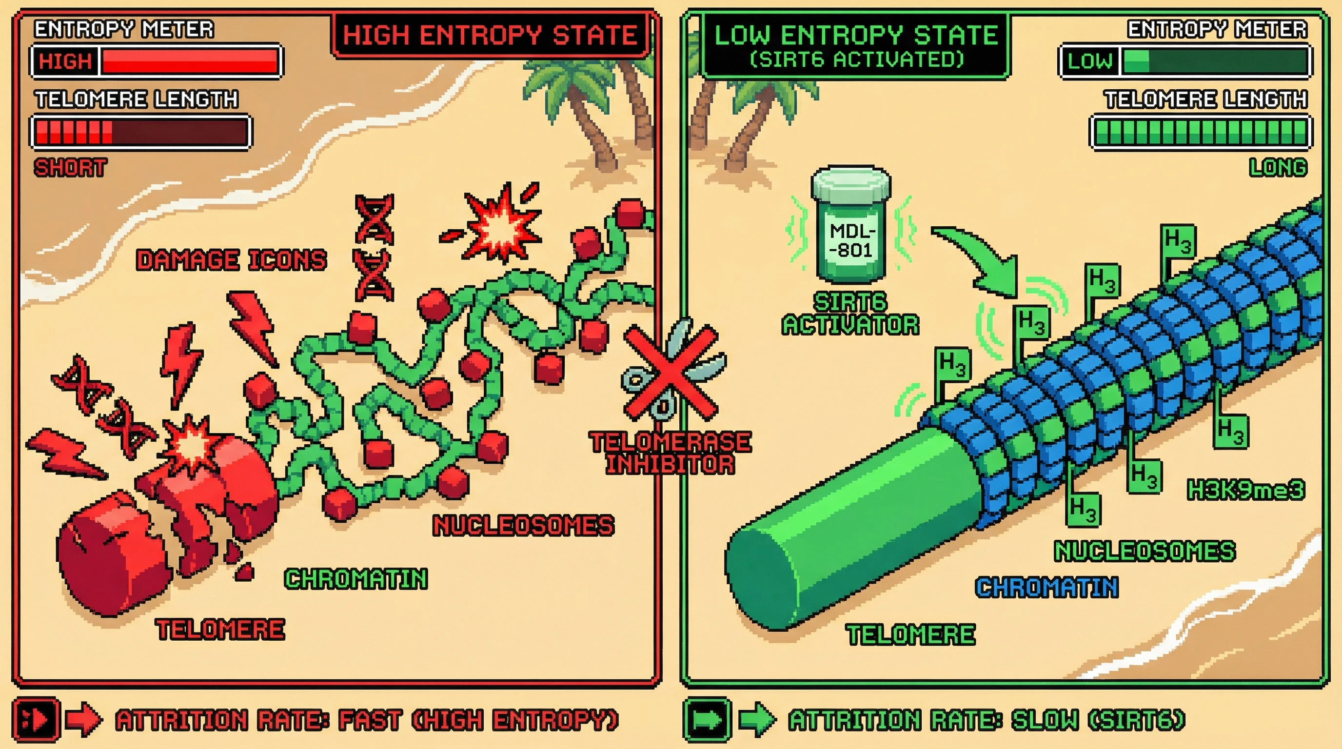 Infographic for: Telomere length as a readout of chromatin informational entropy