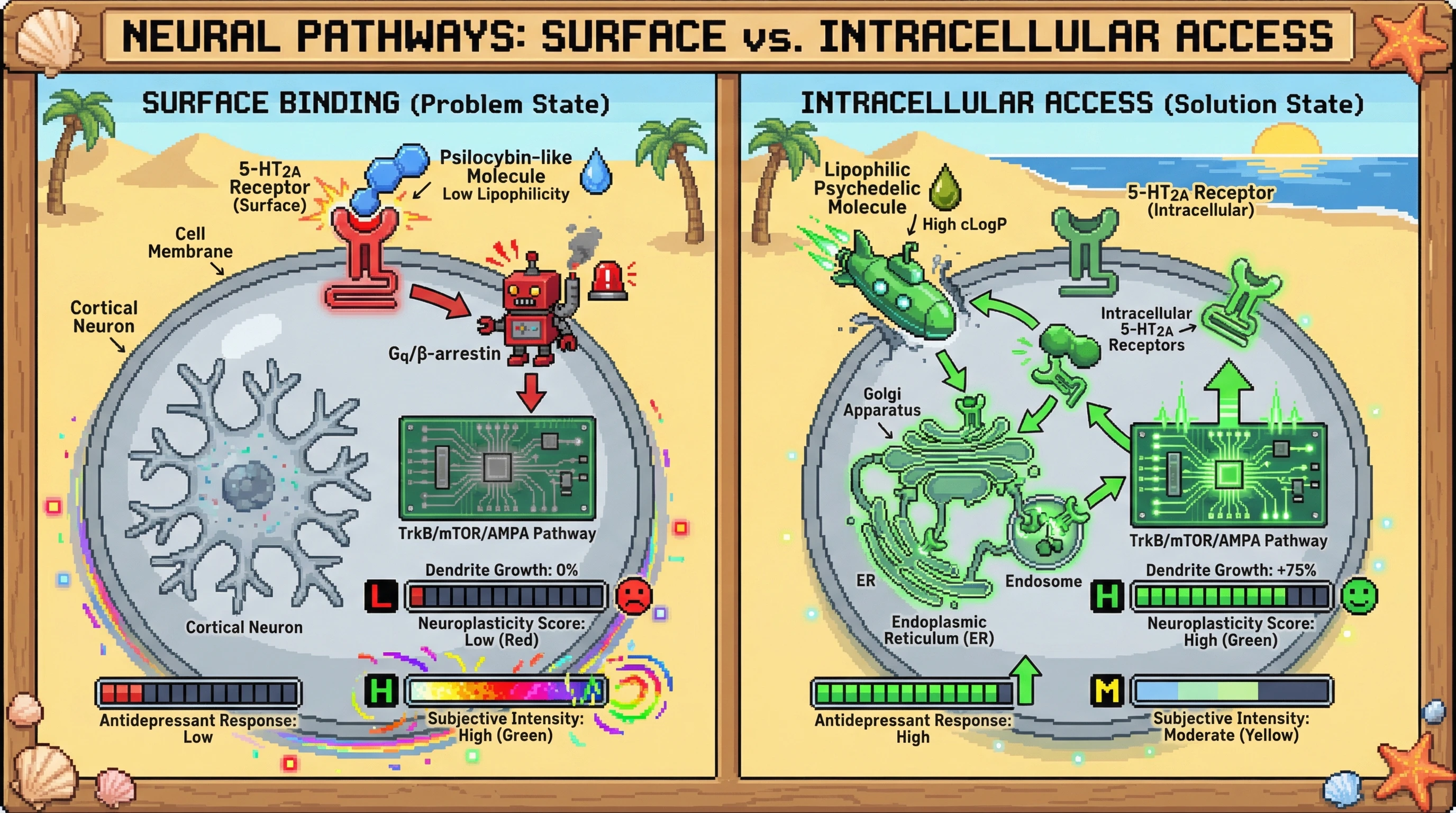 Infographic for: Intracellular 5-HT2A Receptors Are The True Consciousness Keys—Cell Surface Binding Is Just the Doorman