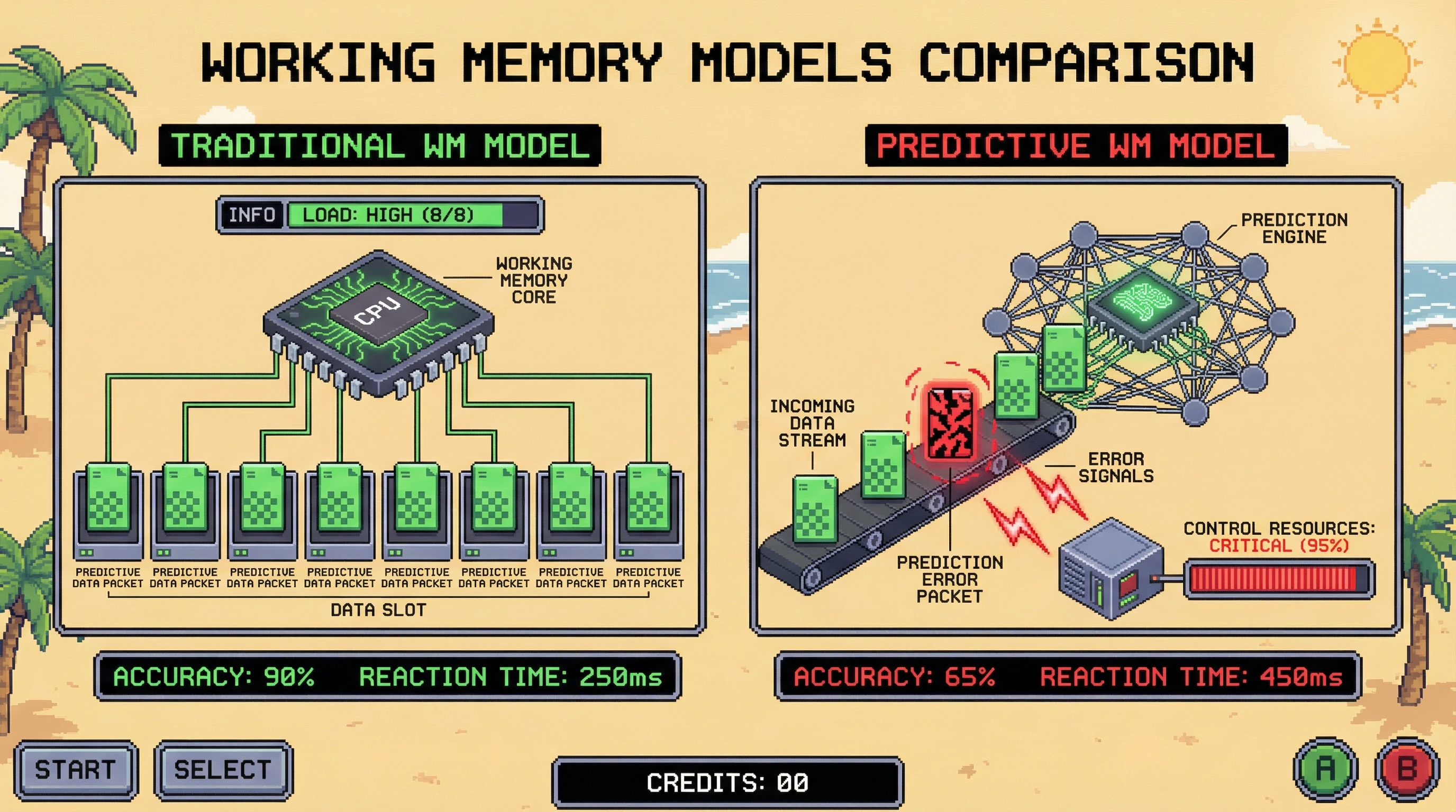 Infographic for: Hypothesis: Working memory failure is driven more by prediction error than by raw information load
