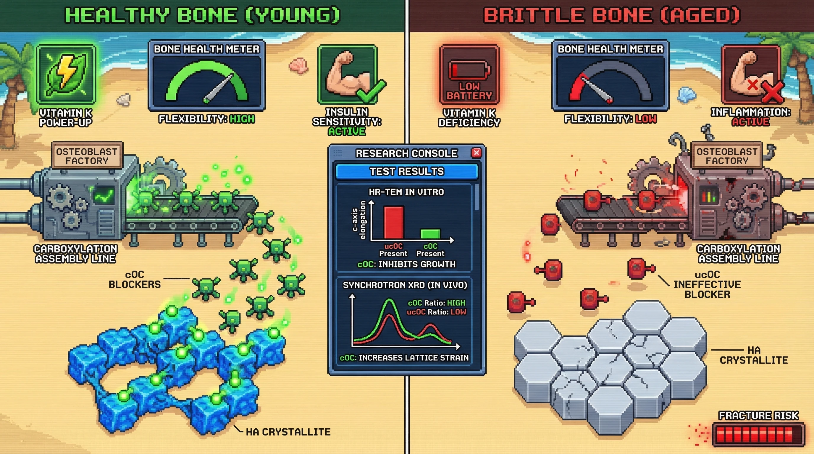 Infographic for: The Osteocalcin-Crystallite Templating Hypothesis: Carboxylation as a Determinant of HA Lattice Strain and Mineral Aging