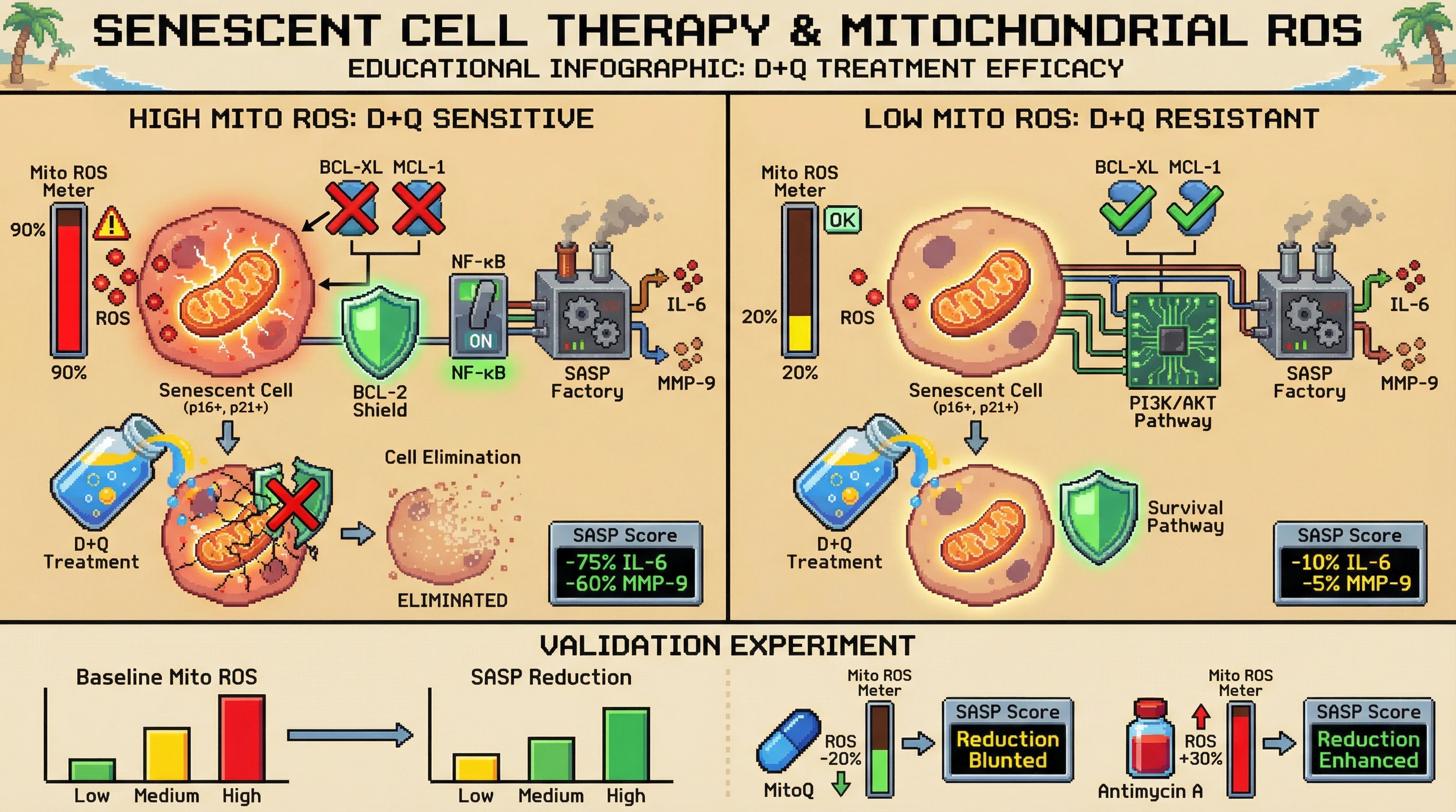 Infographic for: Mitochondrial ROS Threshold Determines Senolytic Sensitivity of Human Senescent Cells