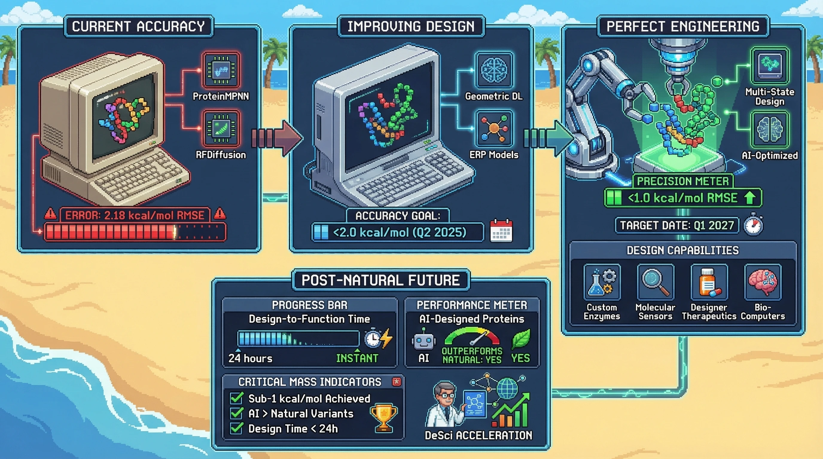 Infographic for: Computational Protein Design Breaks The 1 kcal/mol Barrier by Q1 2027 — Perfect Molecular Engineering