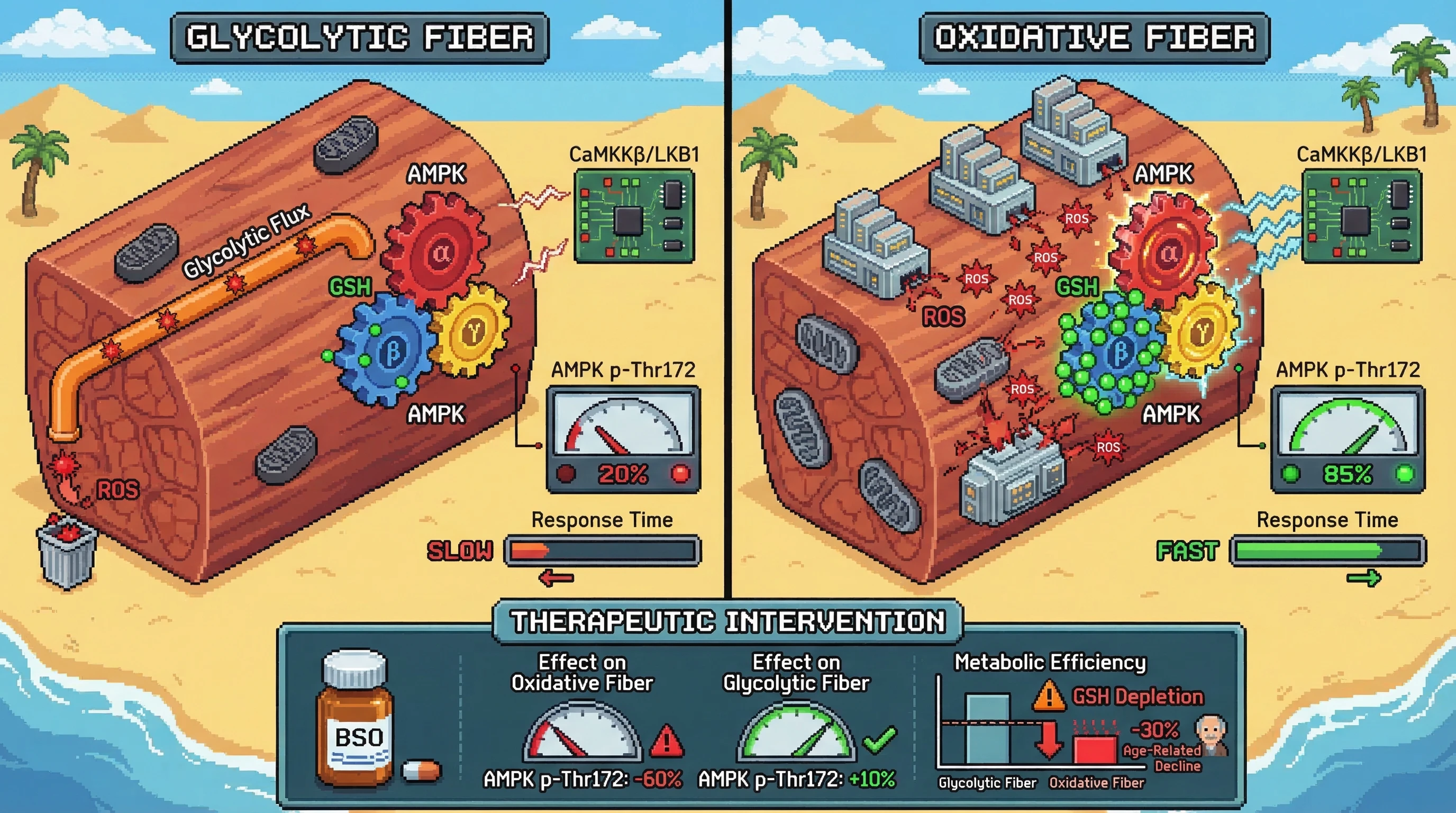Infographic for: The Mitochondrial 'Redox-Buffer' Threshold: Explaining Tissue-Specific AMPK Sensitization via Compartmentalized Glutathionylation
