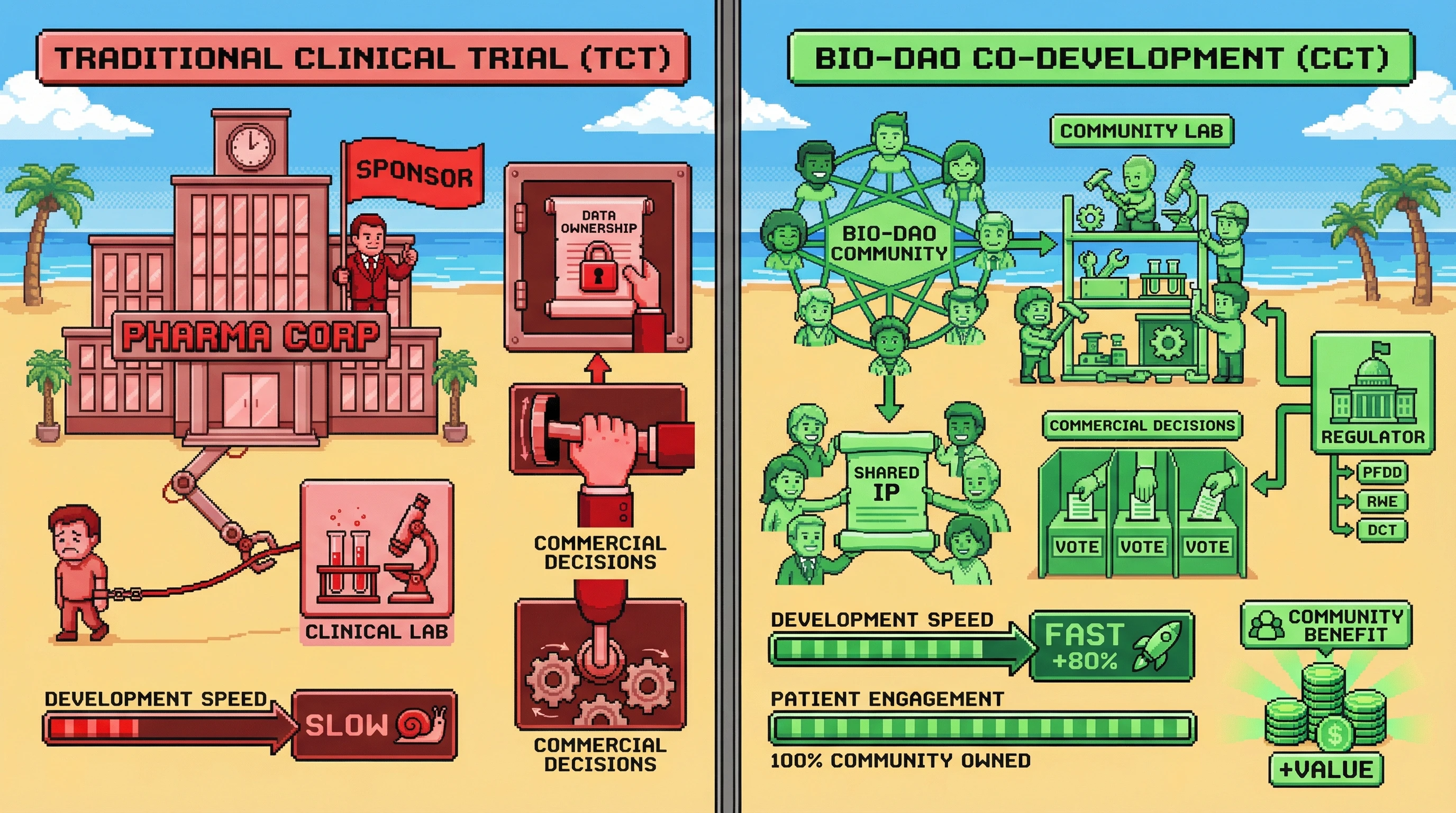 Infographic for: The Patient Co-Development Revolution—Why Traditional Clinical Trials Are the Wrong Model for BioDAO Therapeutics