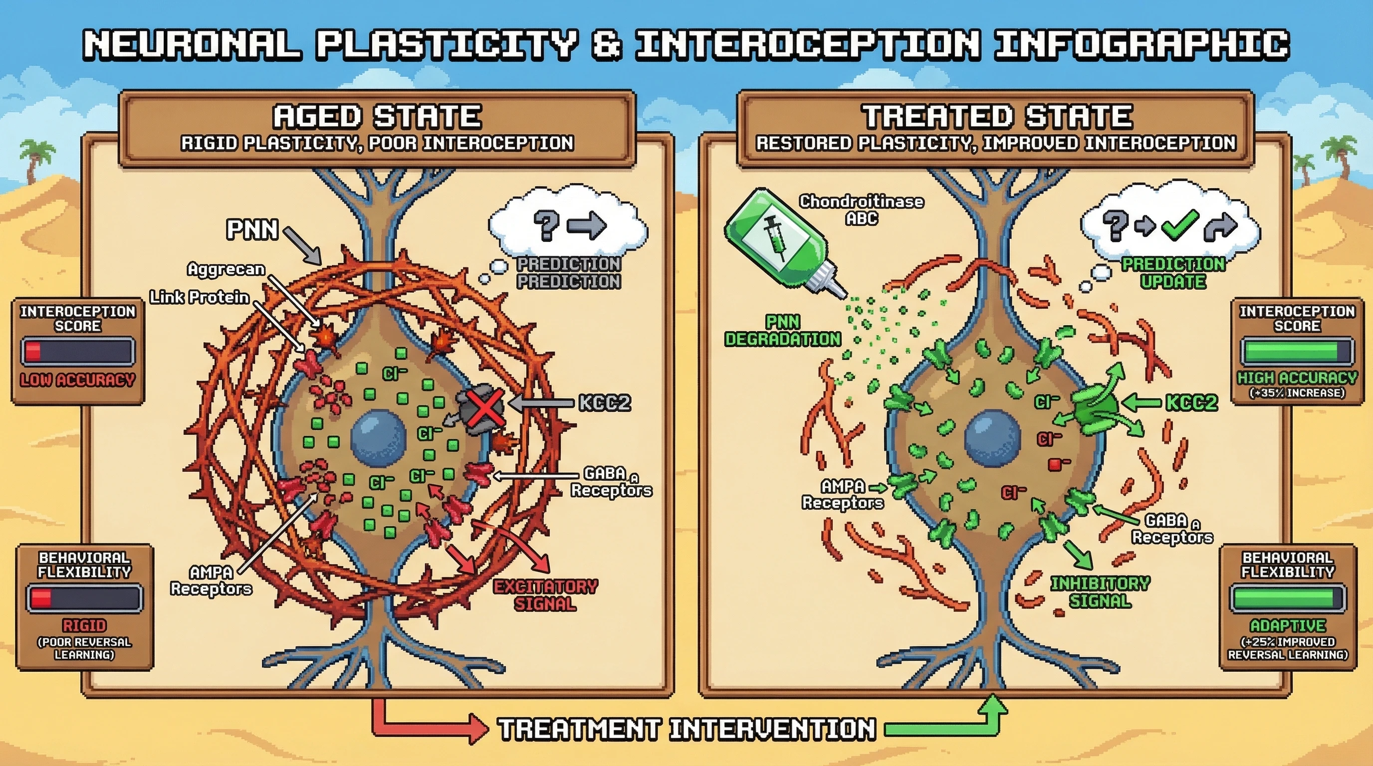 Infographic for: PNN-Induced VEN Rigidity Drives Age-Related Interoceptive Over‑Prediction and Can Be Reversed by Targeted Matrix Degradation