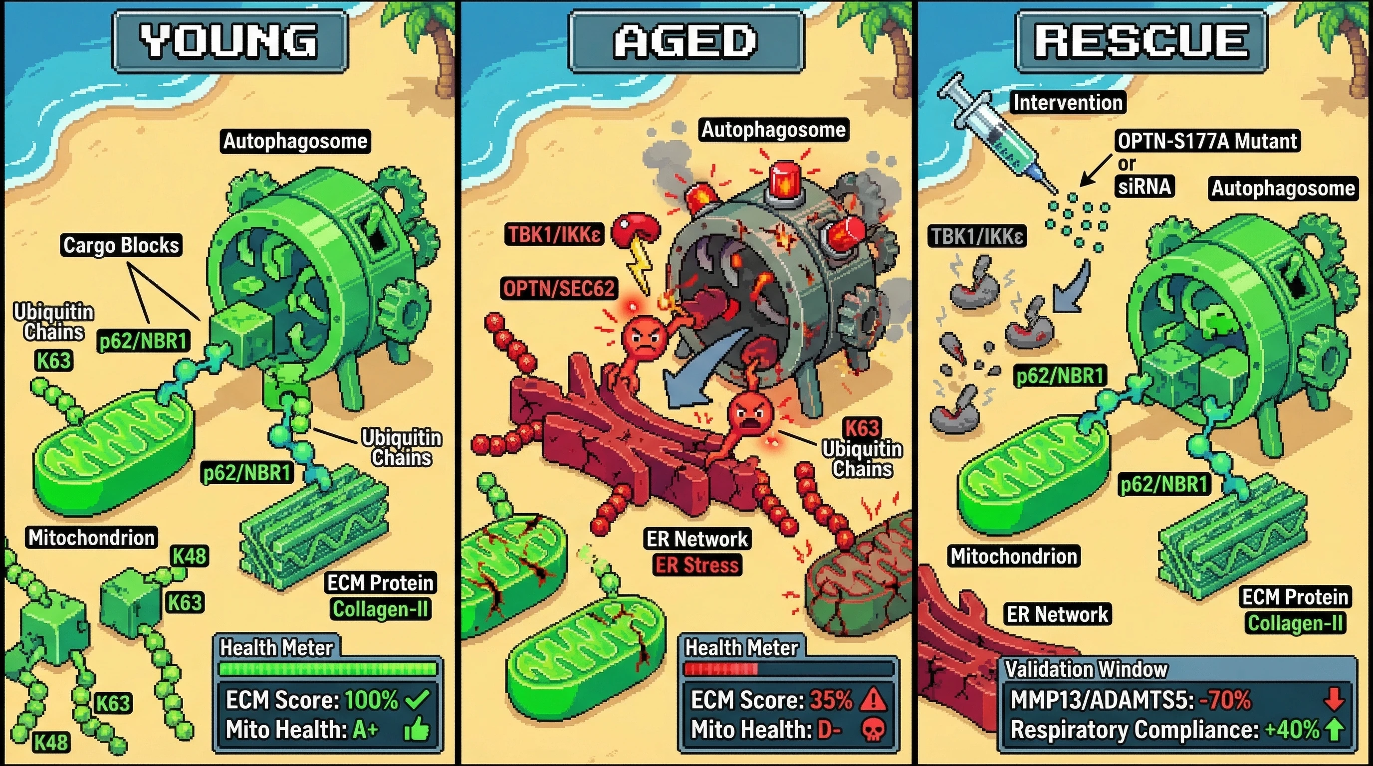 Infographic for: Receptor‑Specific Autophagy Triage Determines ECM Homeostasis and Is Disrupted in Aging