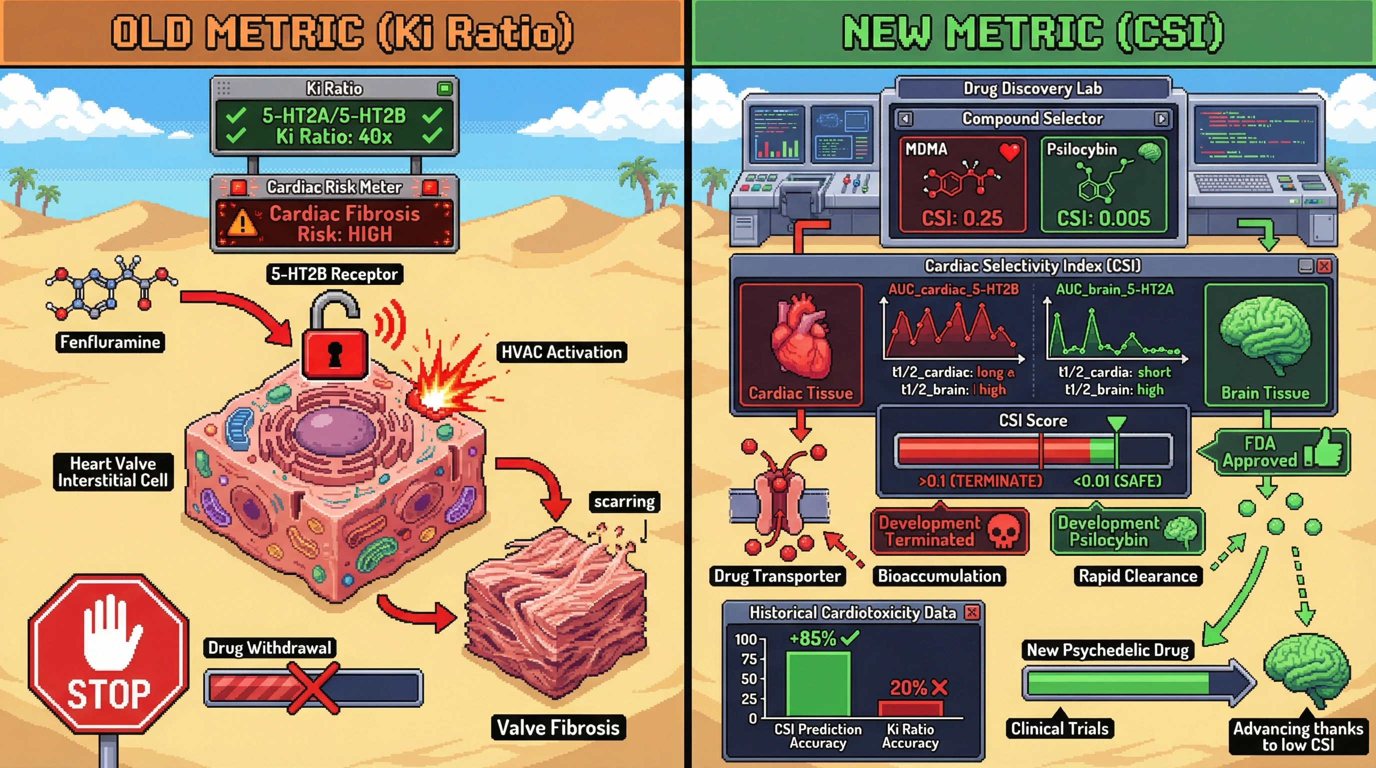 Infographic for: Cardiac 5-HT2B Selectivity Index: A Safety Biomarker for Next-Generation Psychedelics