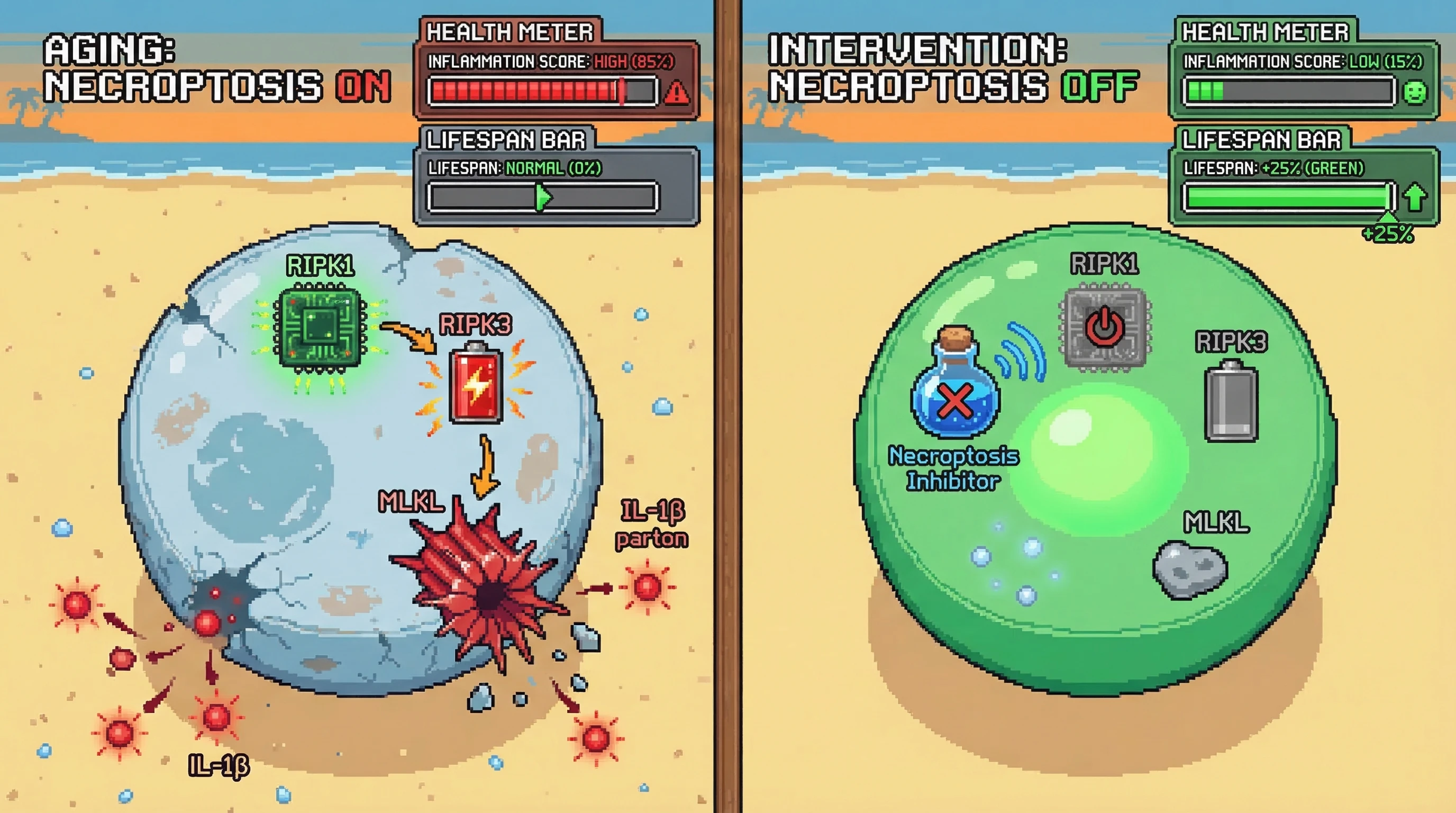 Infographic for: The Role of Necroptosis in Inflamm-Aging