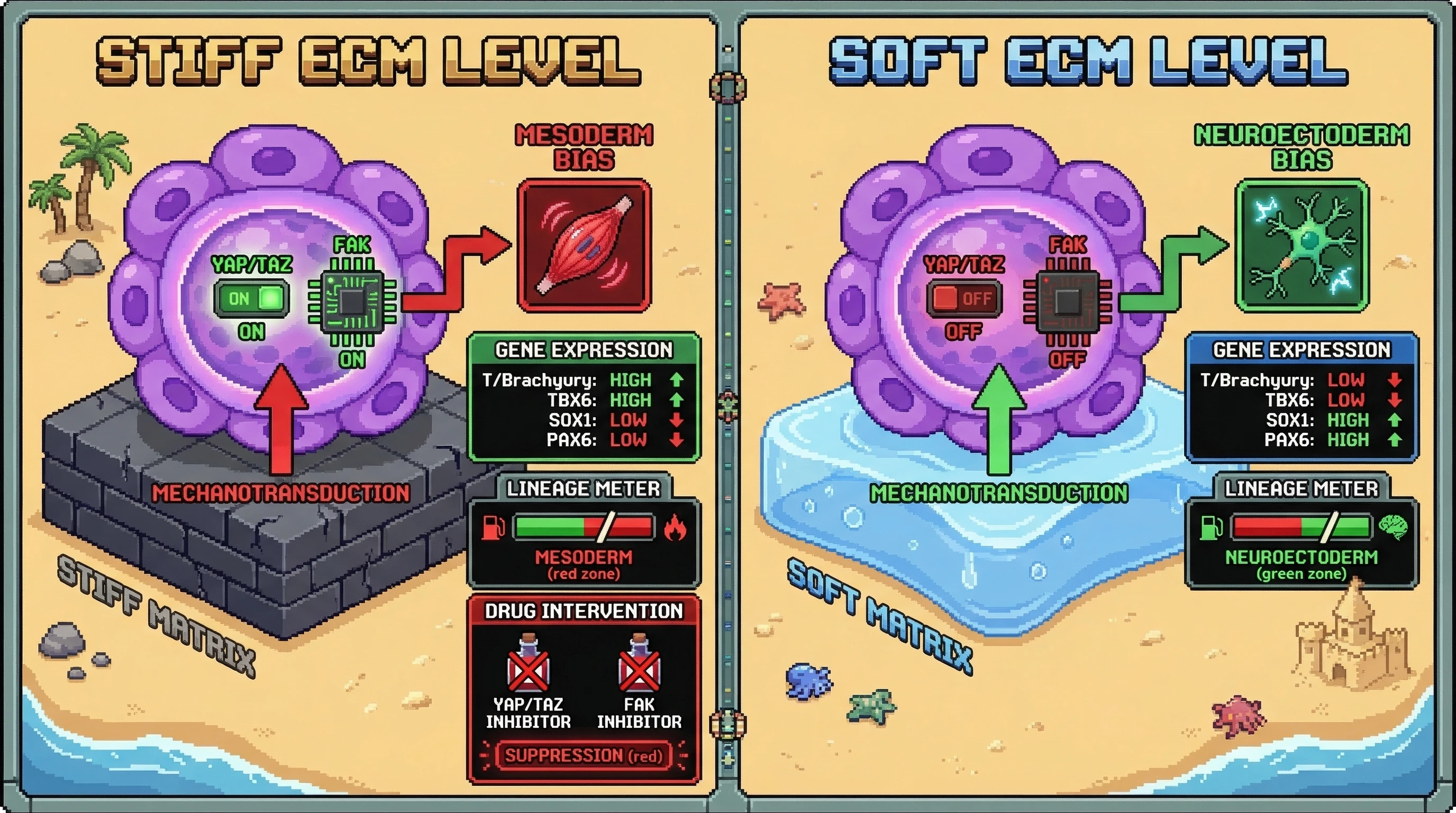 Infographic for: Hypothesis: ECM stiffness biases lineage outcomes in PSC-derived organoids