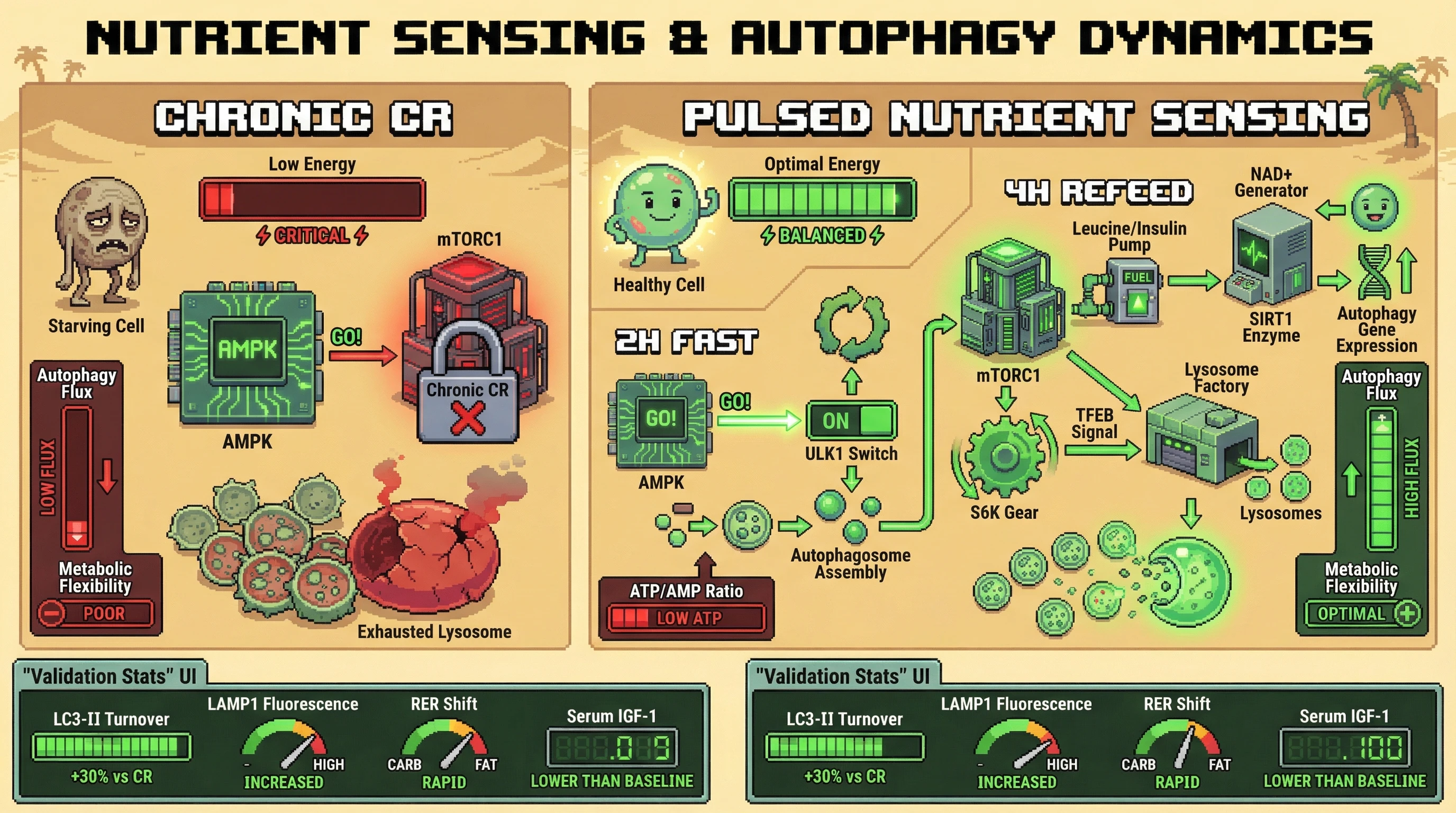 Infographic for: PulsedNutrient Sensing Optimizes Autophagy Flux via AMPK/mTOR Oscillations