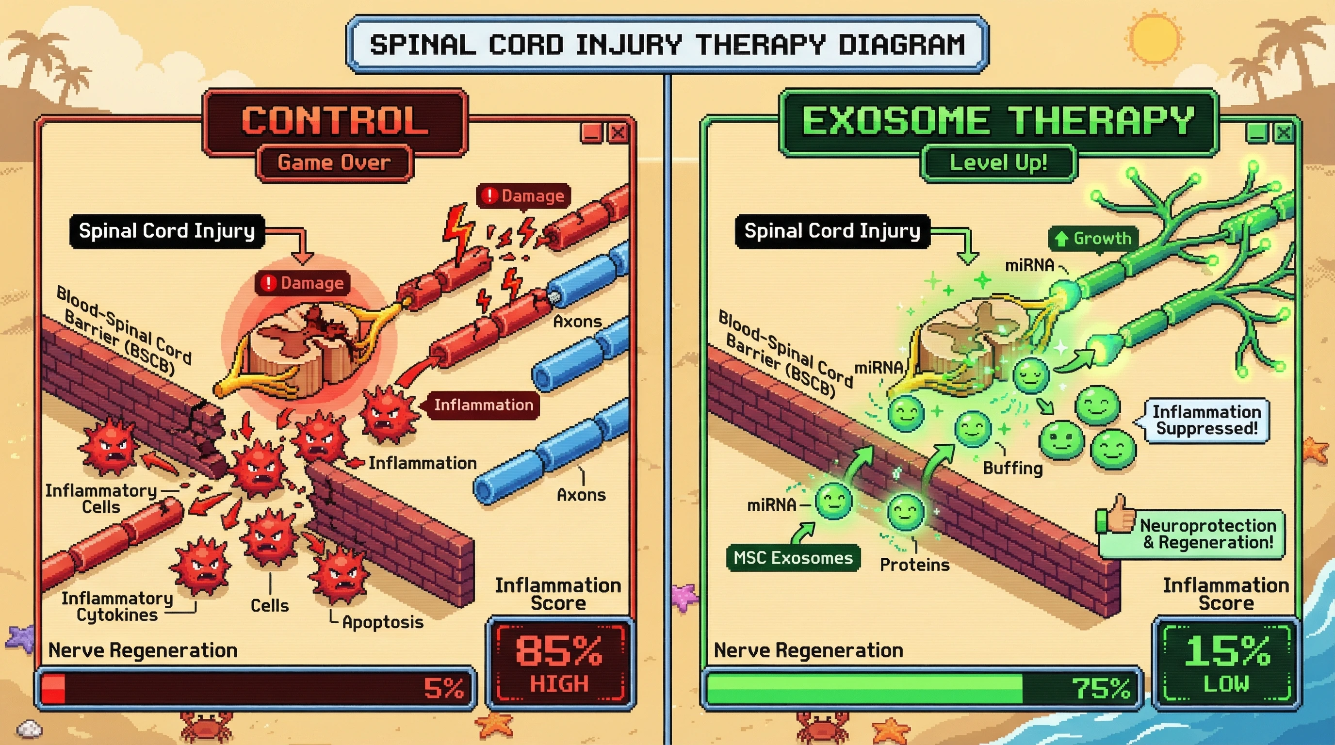 Infographic for: Stem Cell Exosomes Could Be The Trojan Horse For Spinal Cord Repair—No Cells Required