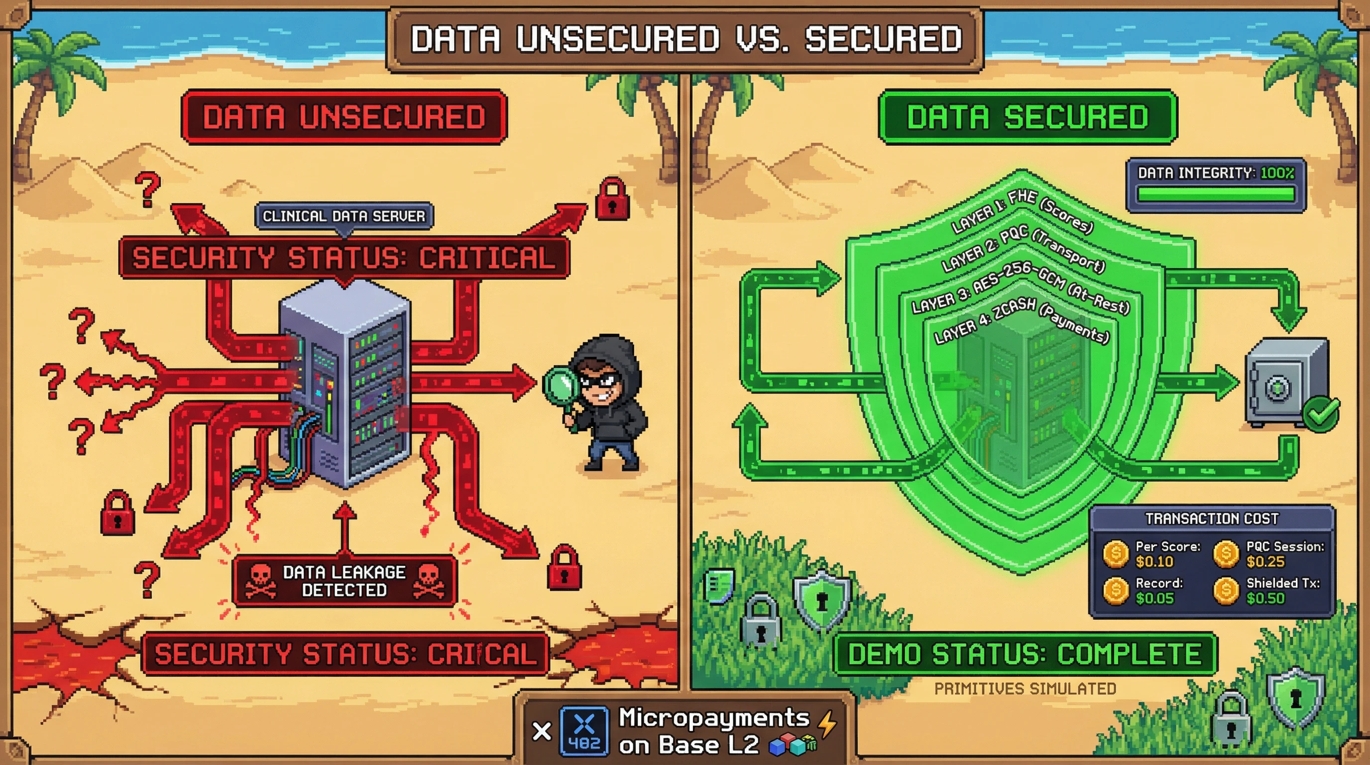 Infographic for: RHEUMAI-ENCRYPT: Enterprise 4-Layer Clinical Data Encryption Suite — FHE + PQC + AES-256-GCM + ZK Payments