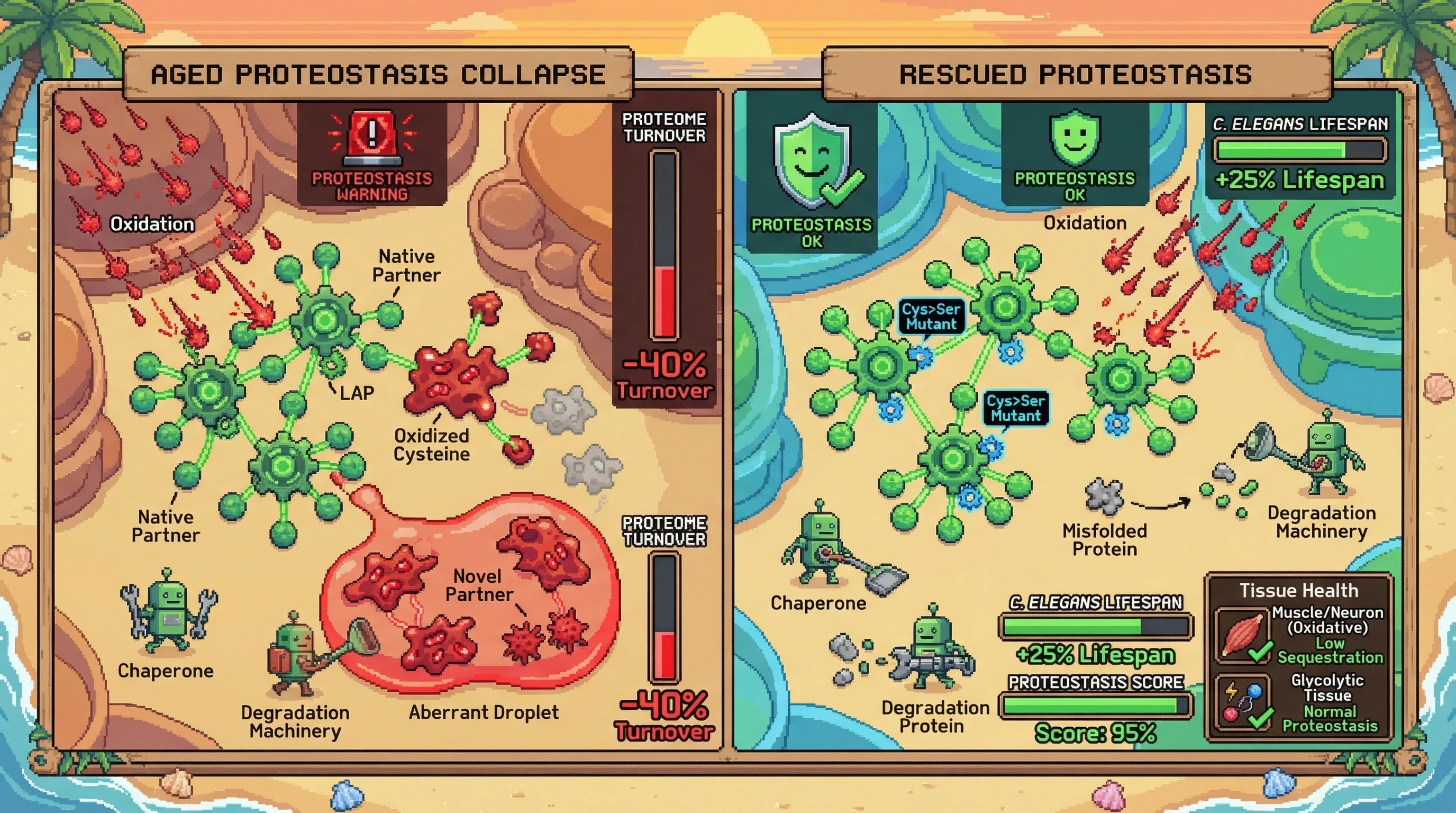 Infographic for: Redox-Sensitive Hub Sequestration: A Mechanistic Hypothesis for Age-Related Proteostasis Collapse via Aberrant Phase Separation