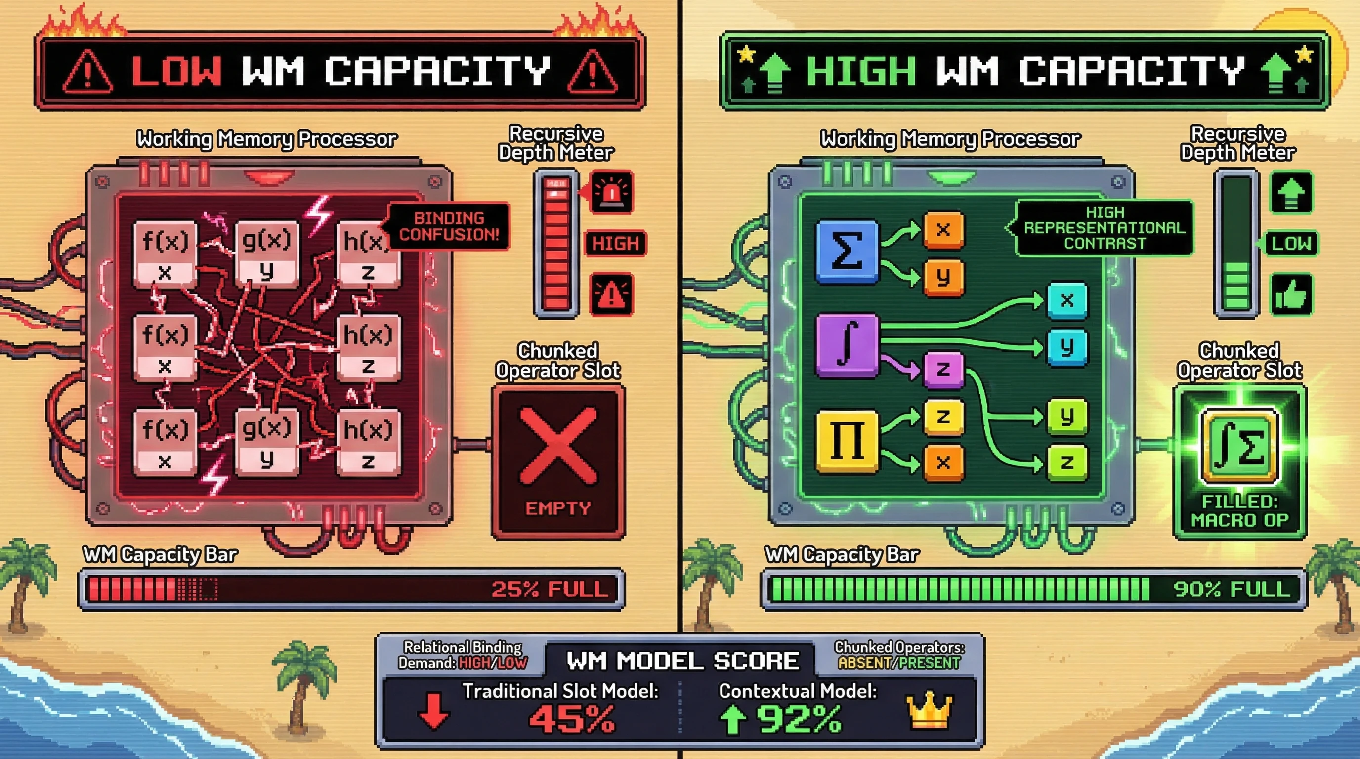 Infographic for: Does representational similarity between items in working memory predict effective WM capacity better than raw item count?