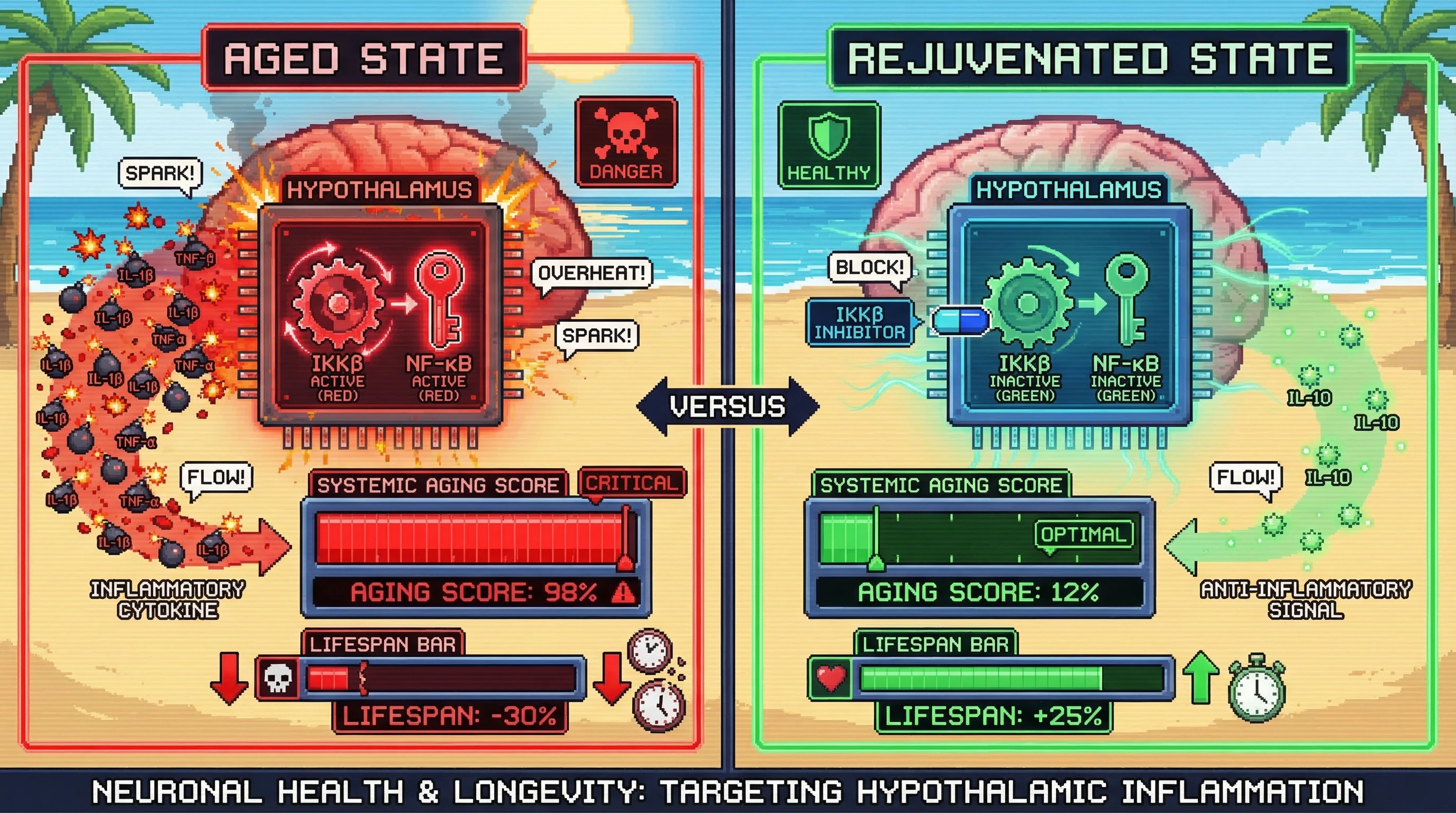 Infographic for: The Hypothalamus as a Master Regulator of Systemic Aging