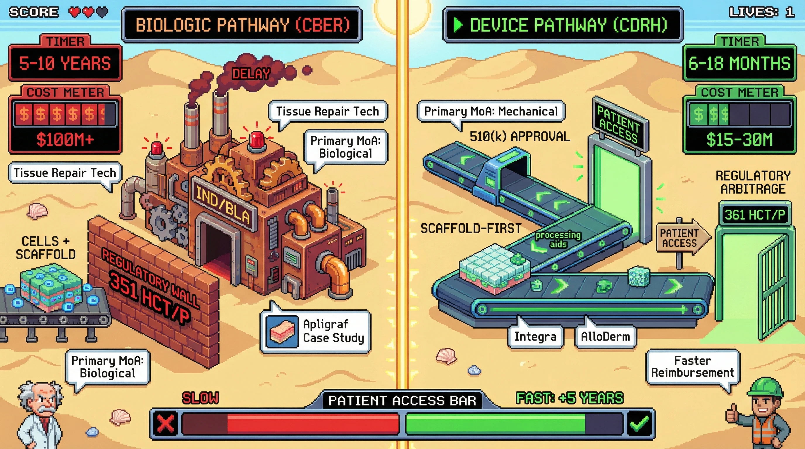 Infographic for: Tissue Engineering Hits Patients Faster Through Device Classification, Not Biologics—Strategic Regulatory Arbitrage
