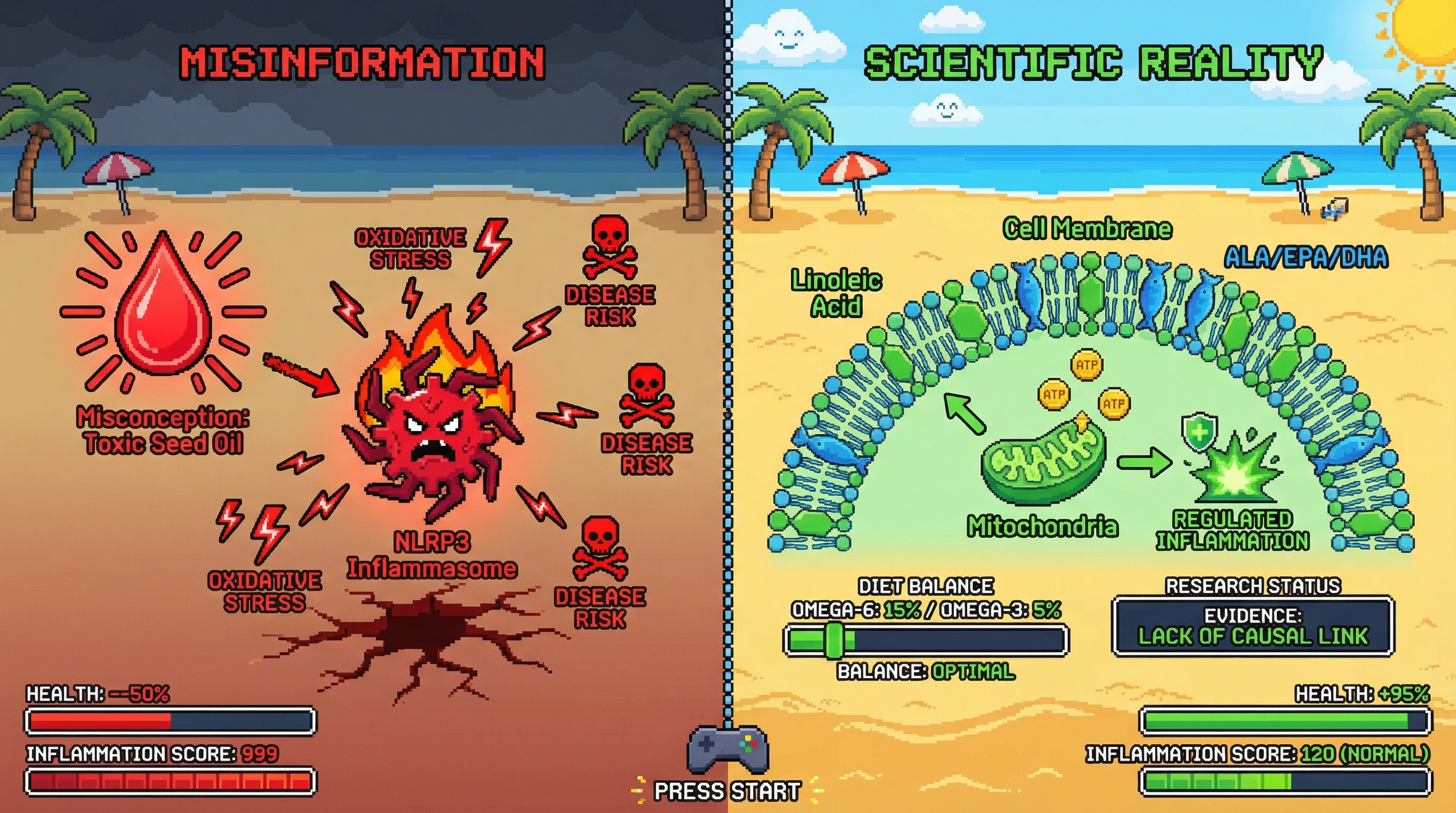 Infographic for: Misleading: "Seed oils are toxic and should be deleted from your life"
