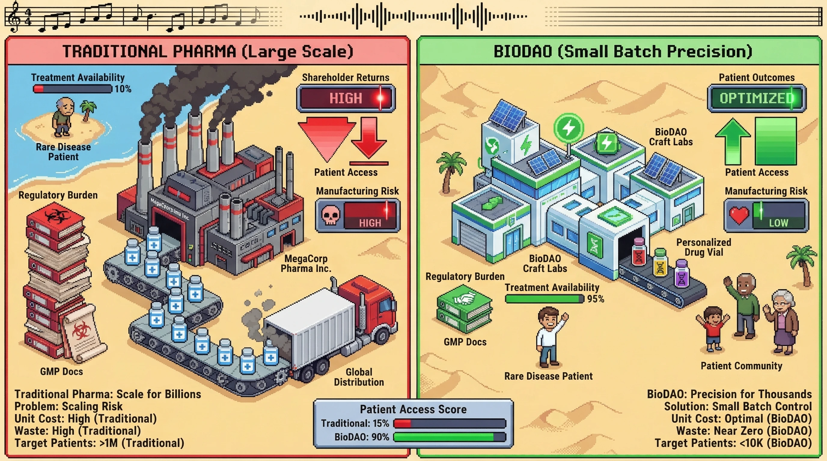 Infographic for: Manufacturing Constraints Are Translation Opportunities: Why "Unscalable" Processes Could Be BioDAO Gold