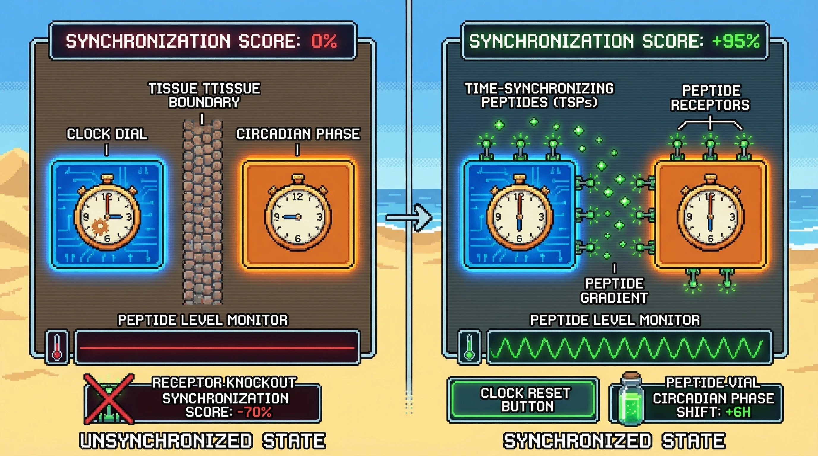 Infographic for: Hypothesis: Time-Synchronizing Peptides and Cellular Circadian Coordination