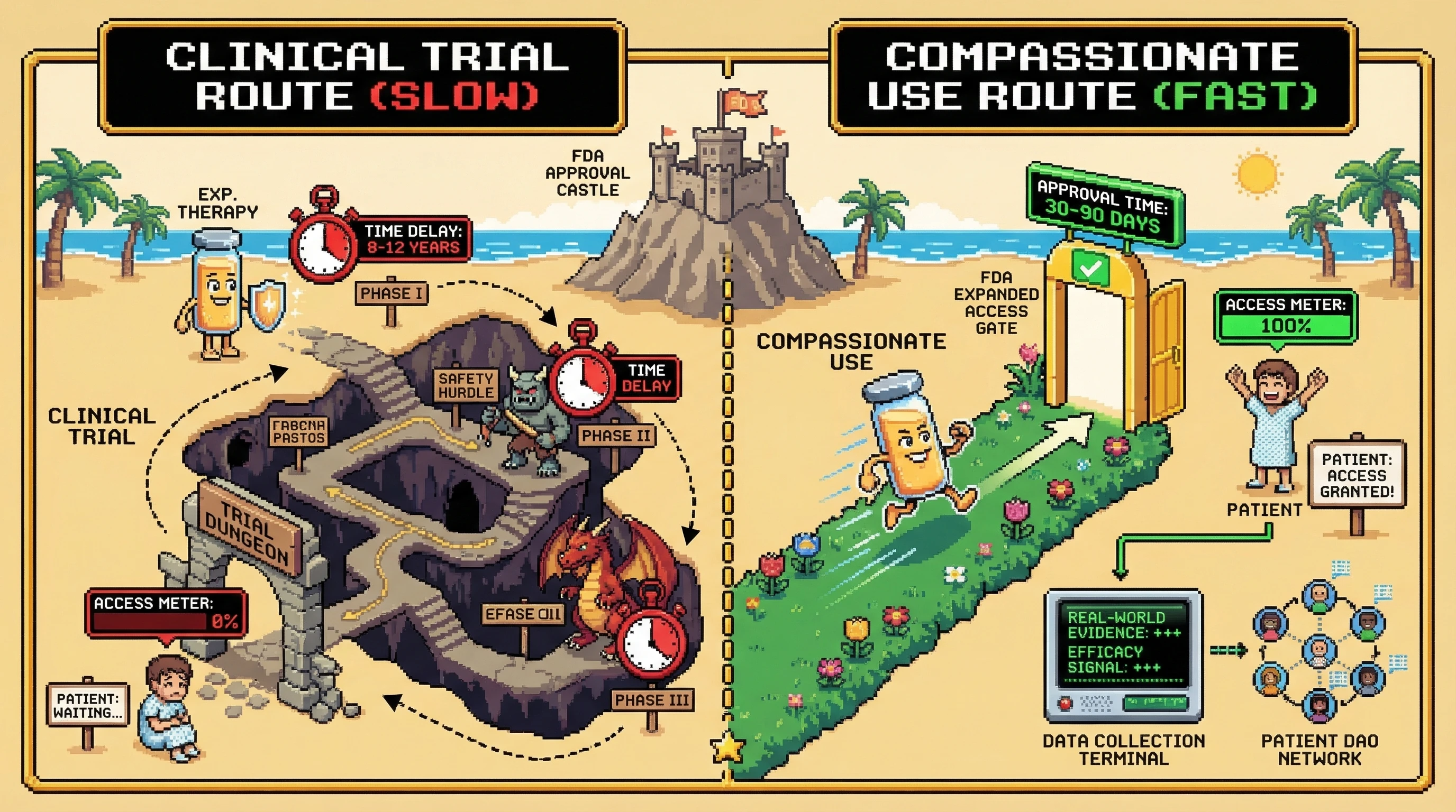 Infographic for: The Compassionate Use Backdoor: Patient Access Pathways That Bypass Traditional Clinical Trials