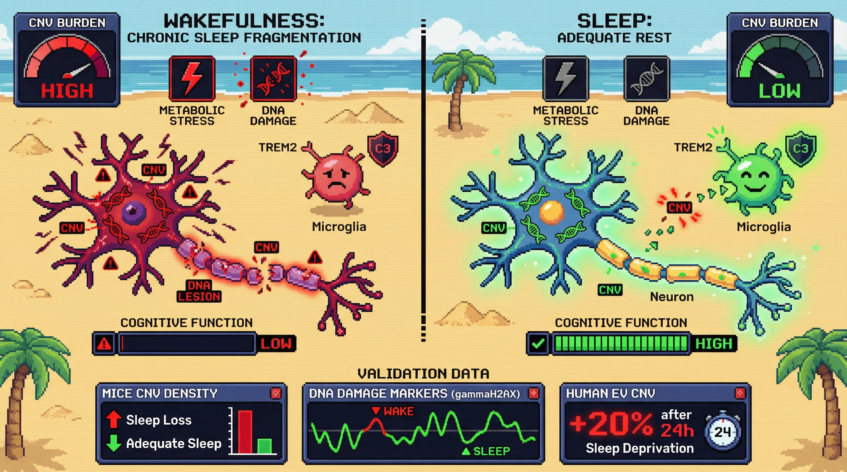Infographic for: Sleep-Dependent Microglial Phagocytosis Governs Somatic CNV Clearance in the Cortex