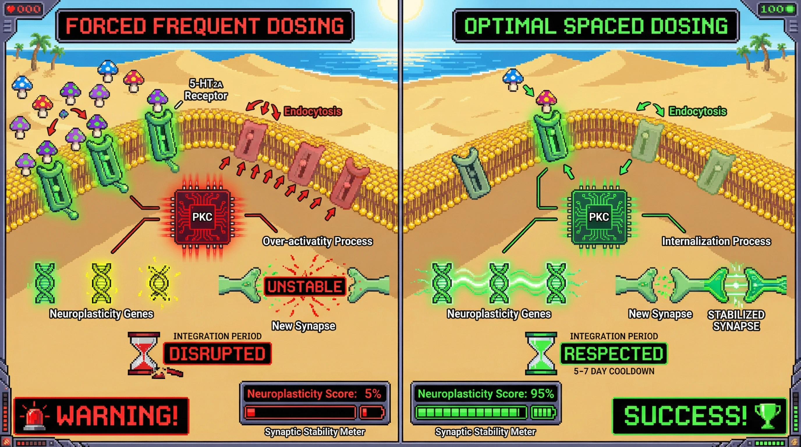 Infographic for: Psychedelic Tolerance Is Neuroplasticity Scheduling—5-HT2A Downregulation Protects Critical Periods