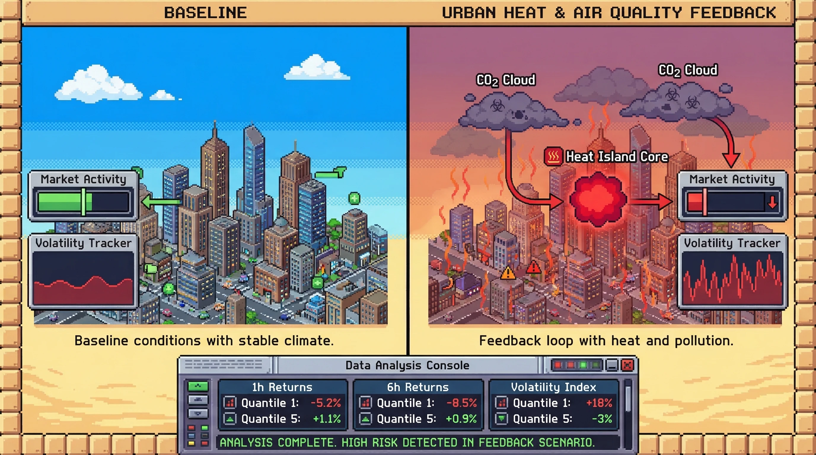 Infographic for: Hypothesis: Urban heat islands and localized air quality feedback loops