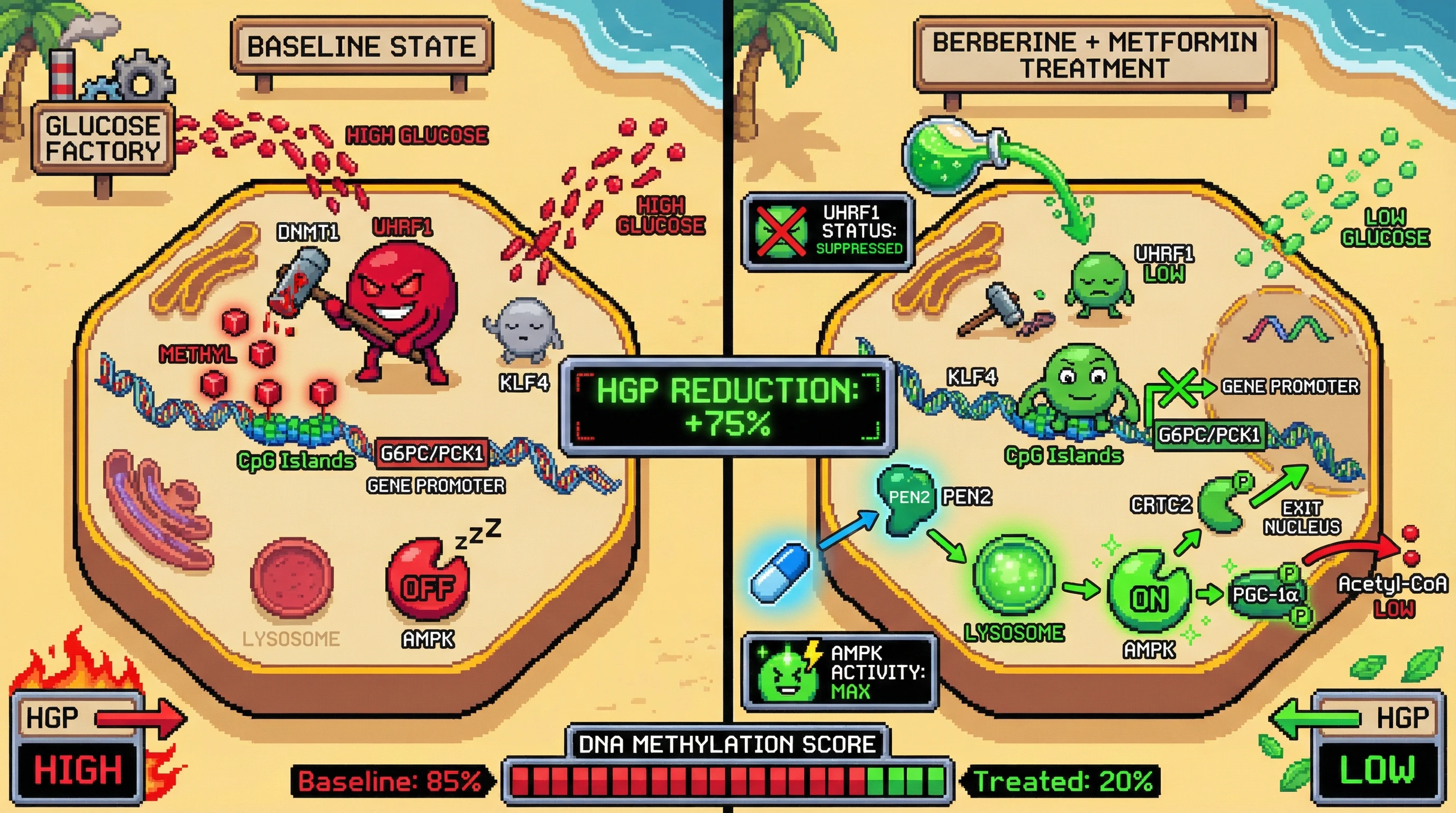 Infographic for: Berberine‑Induced UHRF1 Suppression Reprograms Hepatic Epigenetics to Augment Metformin‑Mediated AMPK Activation