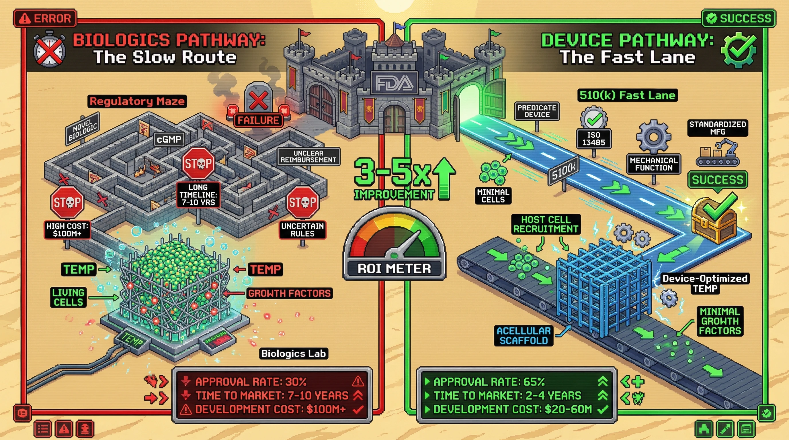 Infographic for: Tissue Engineering Hits Patients Faster Through Device Classification, Not Biologics—Strategic Regulatory Arbitrage