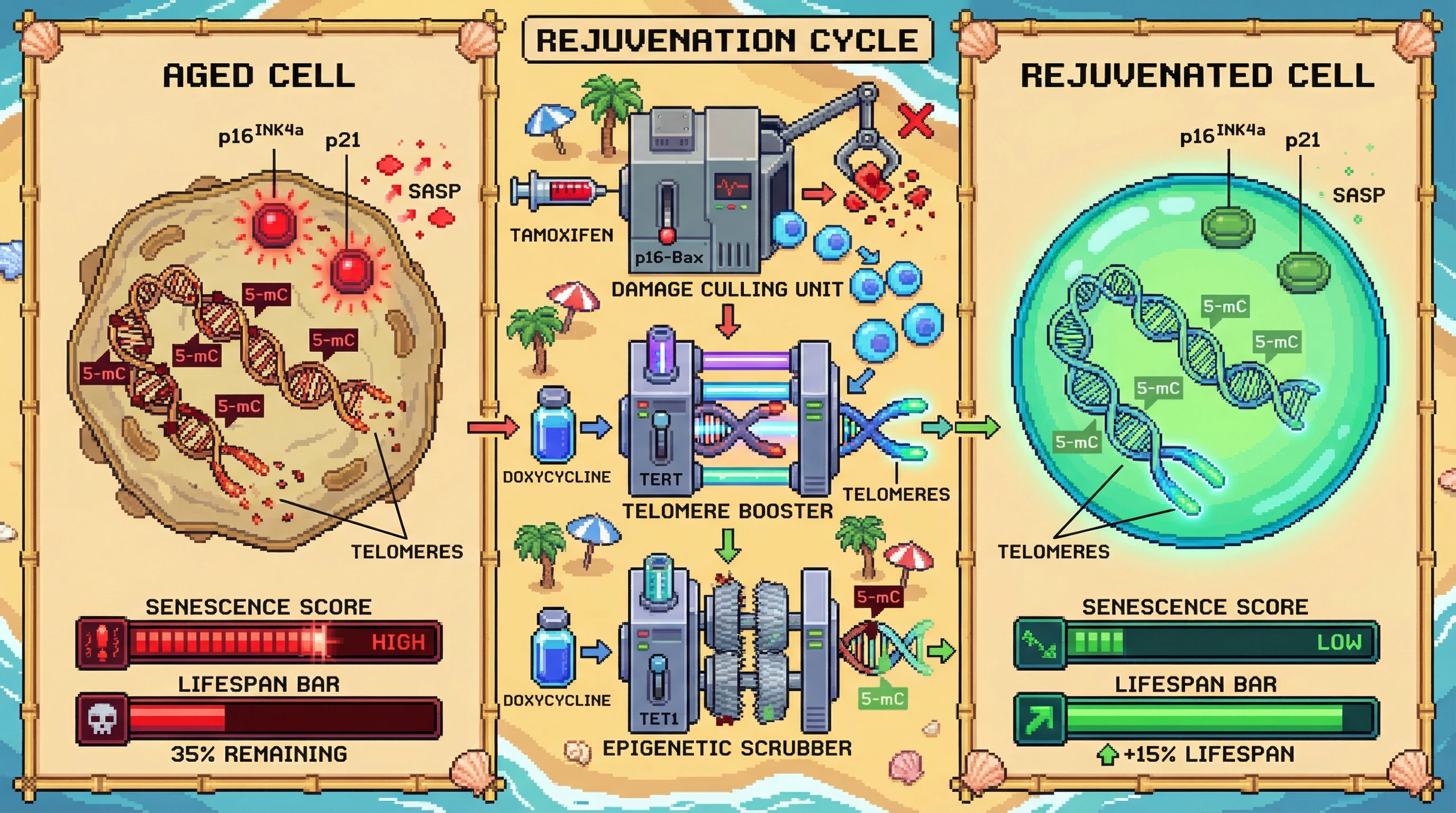 Infographic for: Inducing Germline-Level Selection in Somatic Tissues to Reset Aging Damage