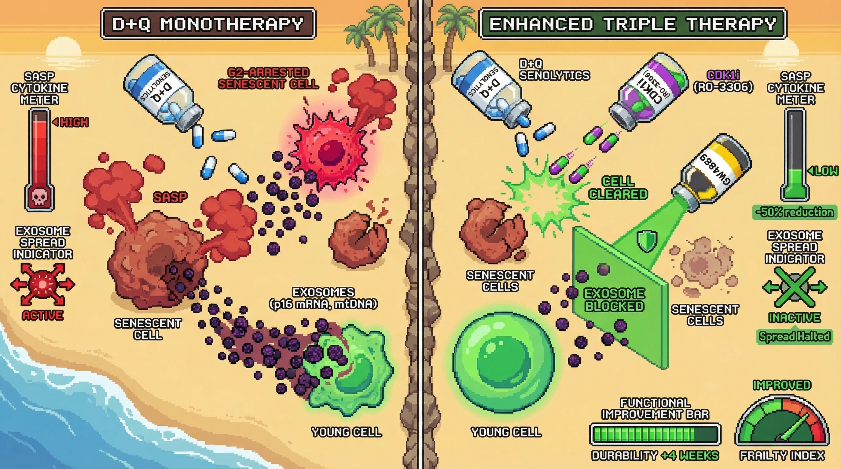 Infographic for: Targeting G2-Arrested Senescent Cells and Their Extracellular Vesicles Amplifies Senolytic Efficacy