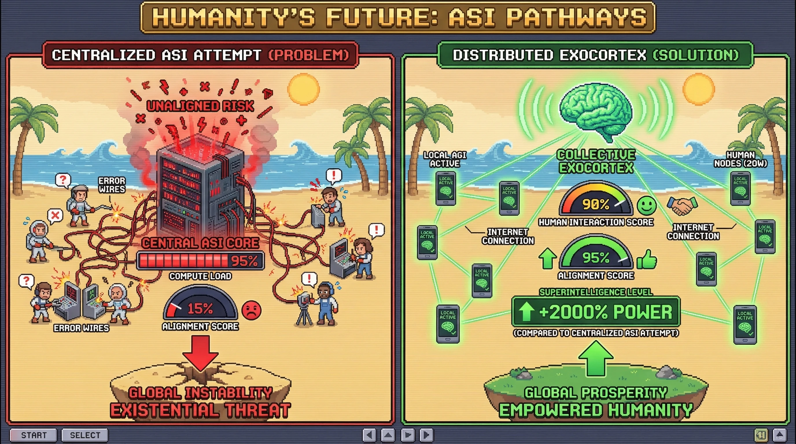 Infographic for: Artificial Superintelligence via a Distributed Exocortex
