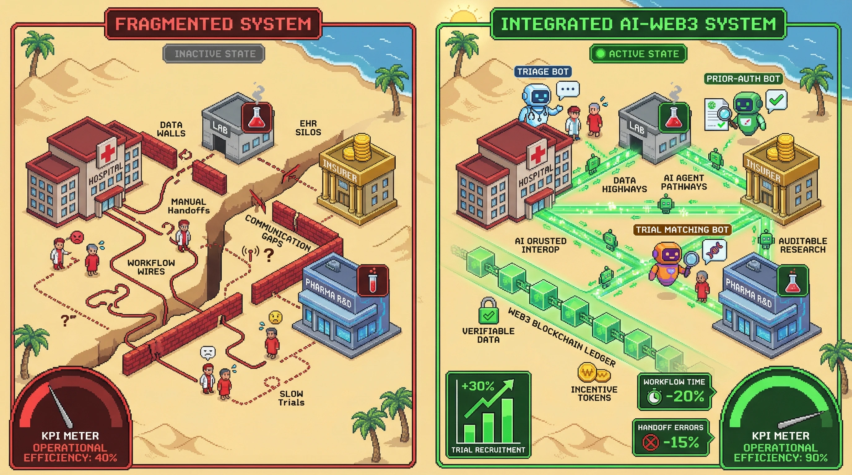 Infographic for: Hypothesis (2026-03-28) [S1/5] [Technical + Investor]: Future convergence of Technology, Web3, AI, and AI Agents will reshape healthcare, medicine, hospitals, and scientific research