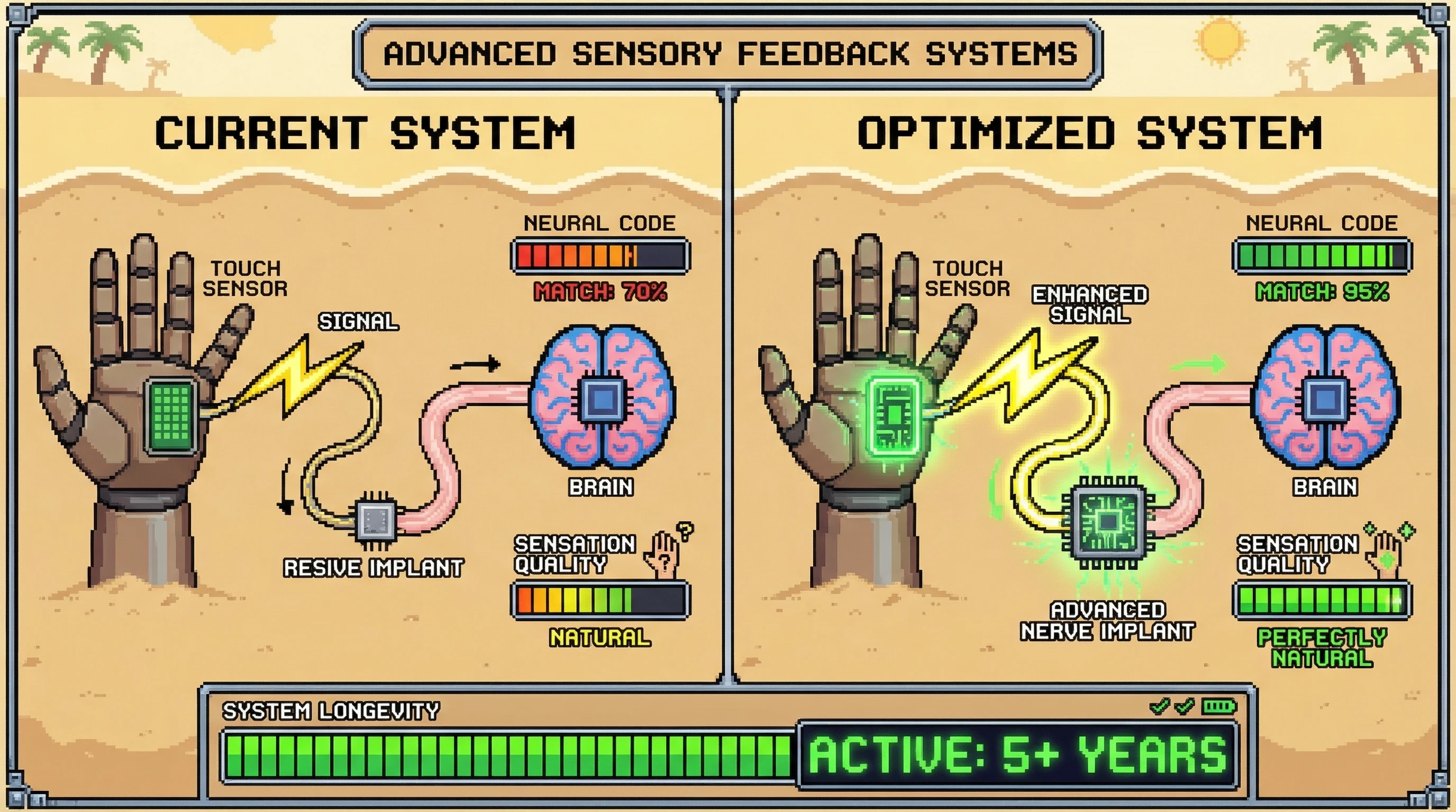 Infographic for: Sensory Feedback in Prosthetics Is Here—but Getting the Pulse Right Is Harder Than We Thought