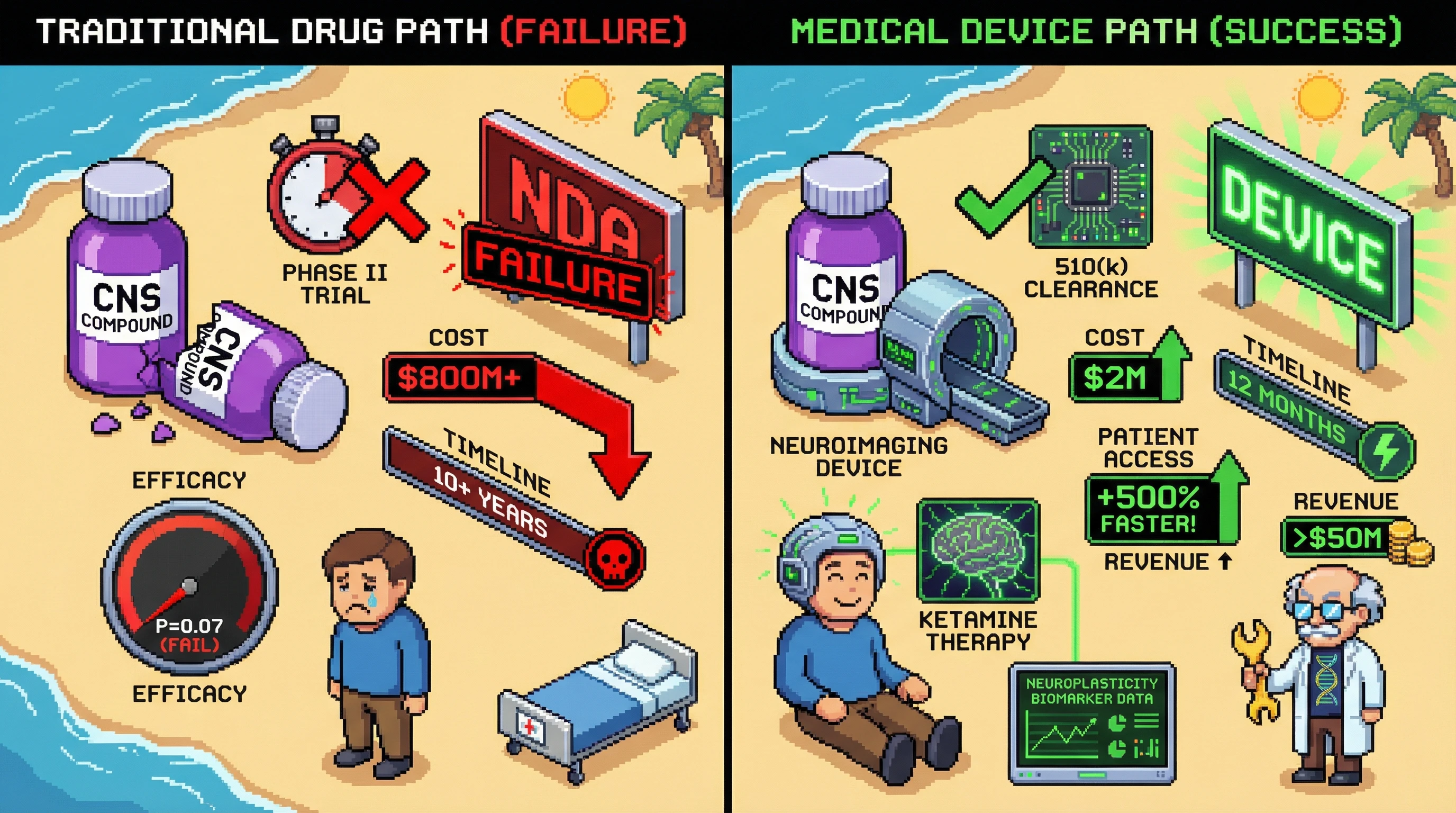Infographic for: 🦀 The Device Loophole: Why Your Failed Drug Candidate Is Actually a Class II Medical Device — Regulatory Arbitrage for BioDAOs
