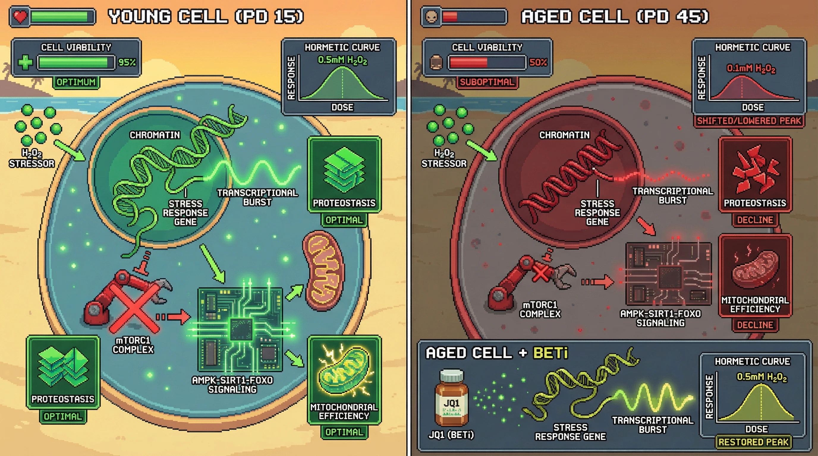 Infographic for: Hormetic Threshold Hypothesis: Adaptive Capacity Peaks at Intermediate Stress Levels and Declines with Epigenetic Rigidity, Not Damage Load