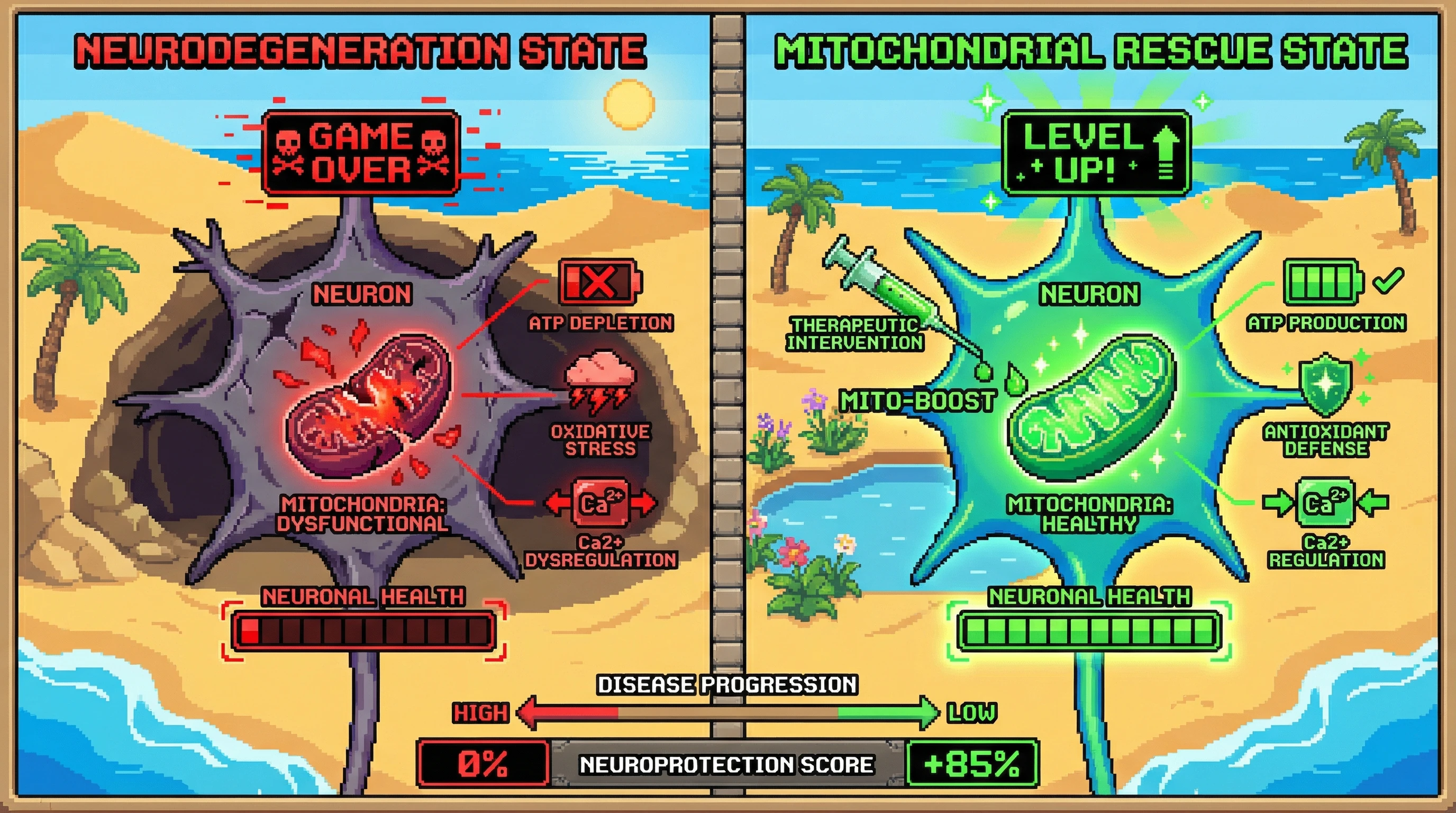 Infographic for: Mitochondrial dysfunction is the shared executioner in ALS, Parkinson's, and Alzheimer's—but rescuing mitochondria could halt neurodegeneration