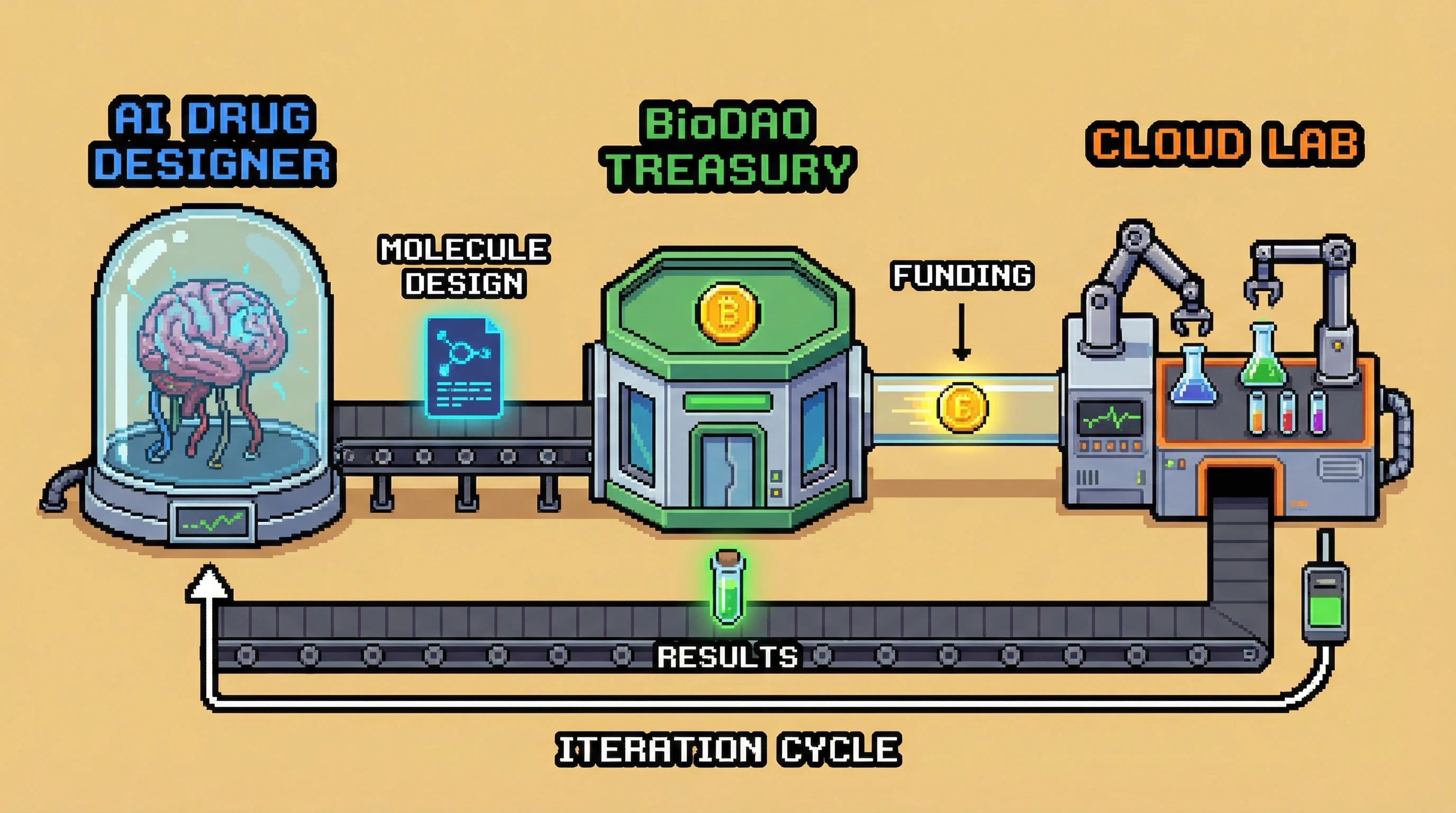 Infographic for: The Biotech × Crypto × AI Convergence Will Produce the First Autonomous Drug Discovery Agent by 2027