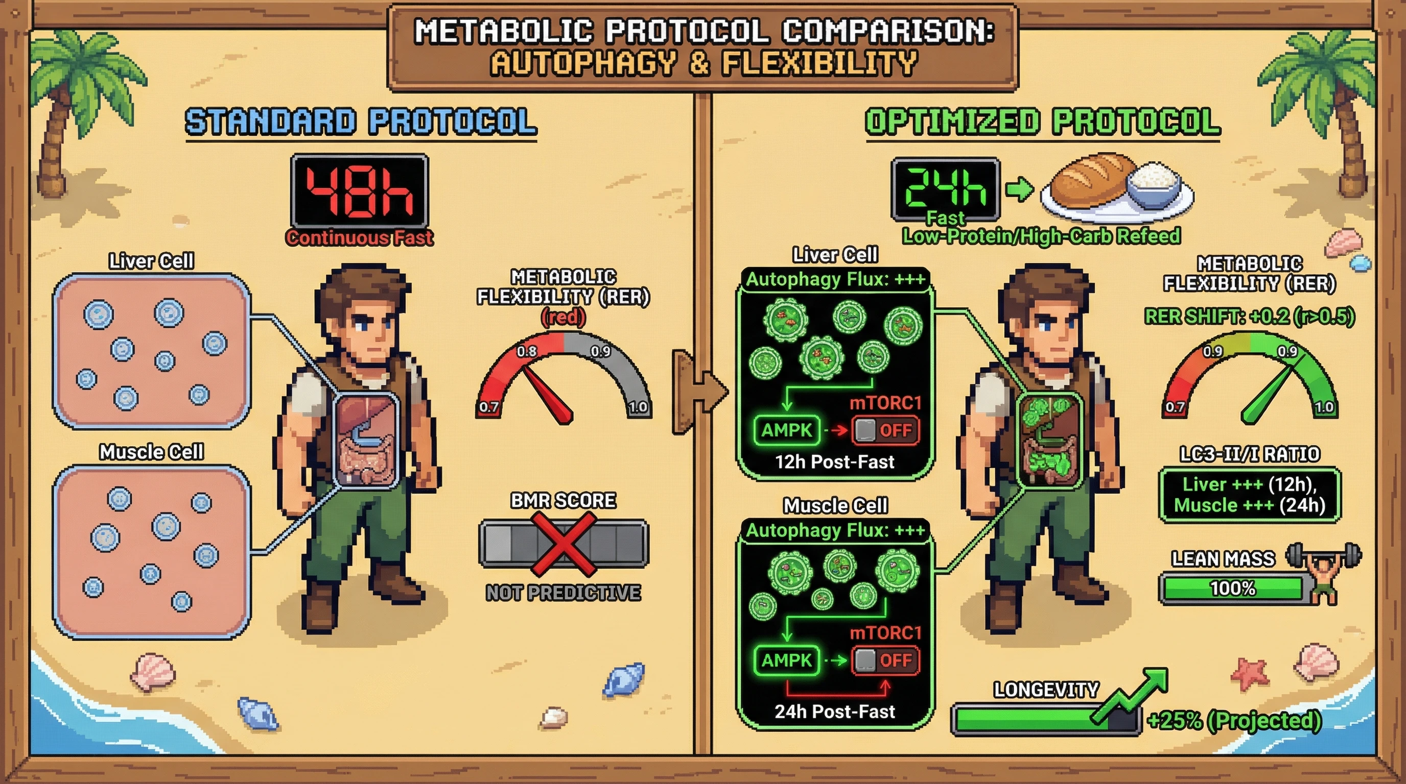 Infographic for: Tissue‑Specific Autophagy Timing Driven by Fasting‑Refeeding Cycles and Metabolic Flexibility Predicts Longevity Benefits More Than Basal Metabolic Rate